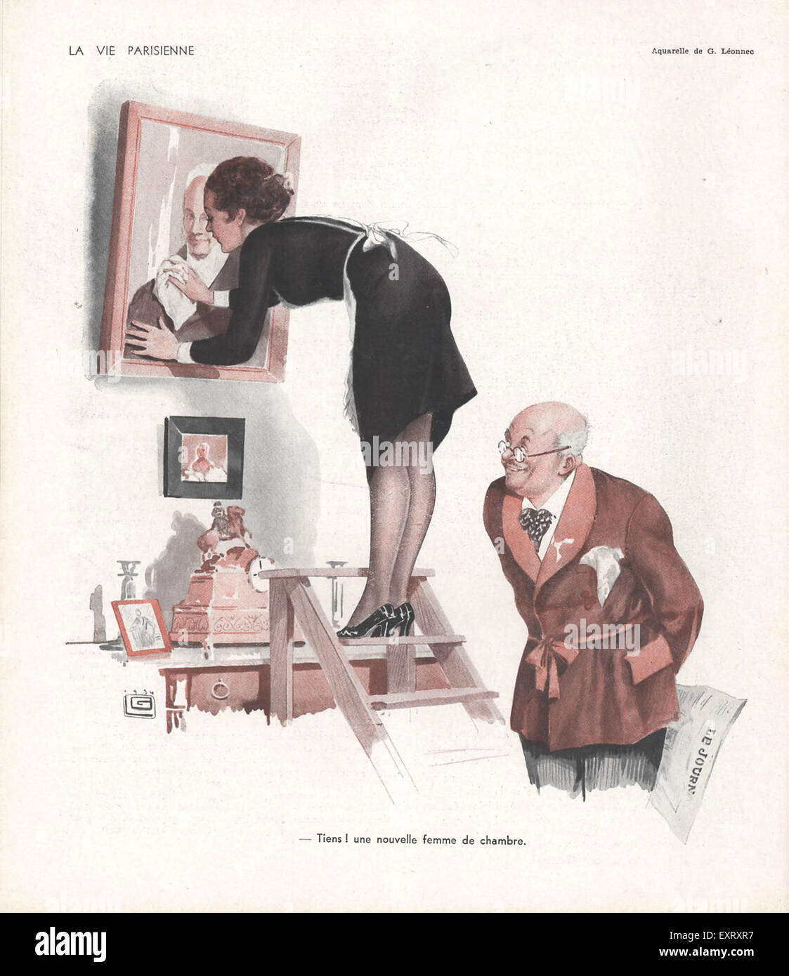 1920s France Dusting Magazine Plate Stock Photo Alamy