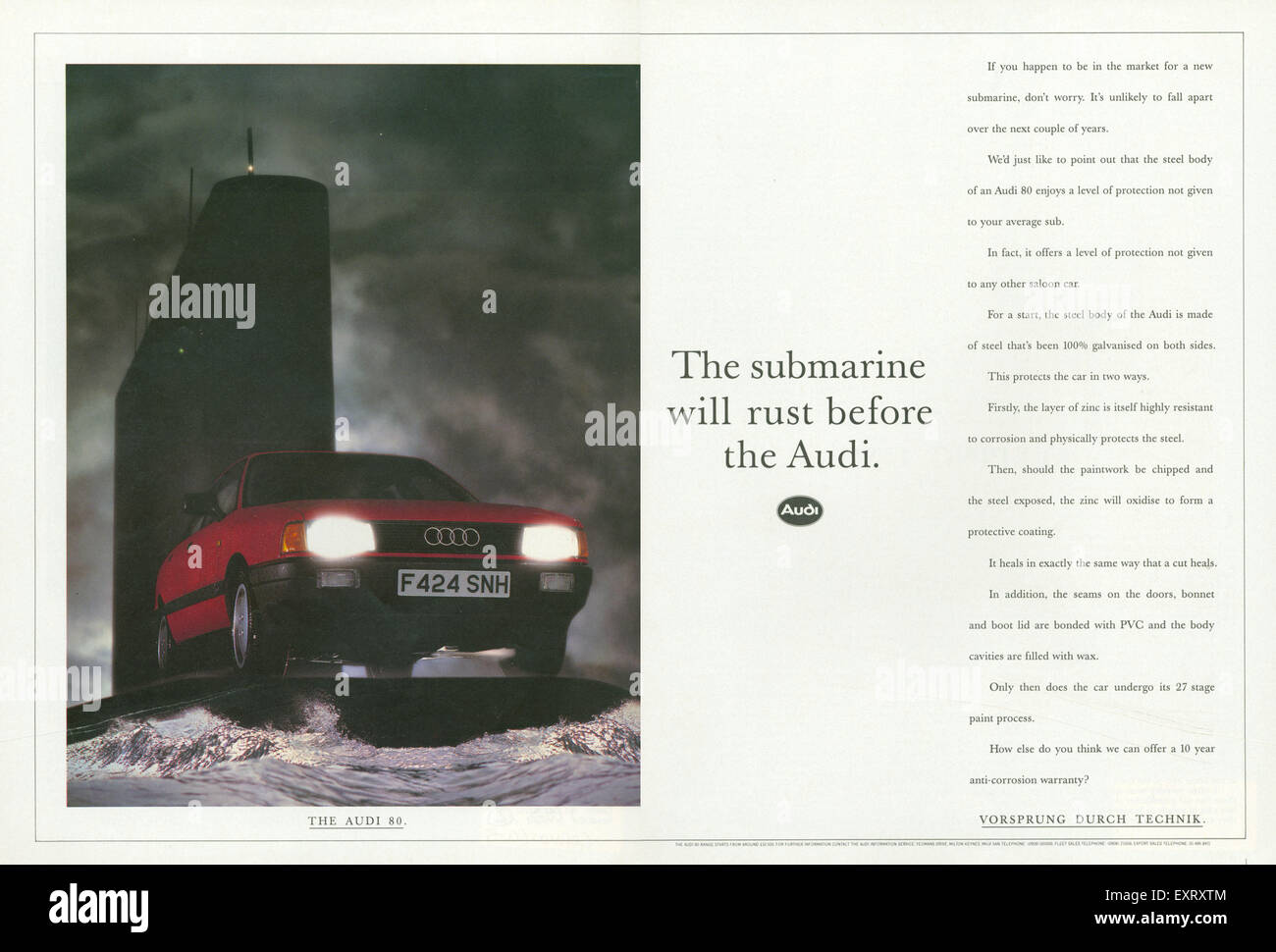 1980s UK Audi Magazine Advert Stock Photo
