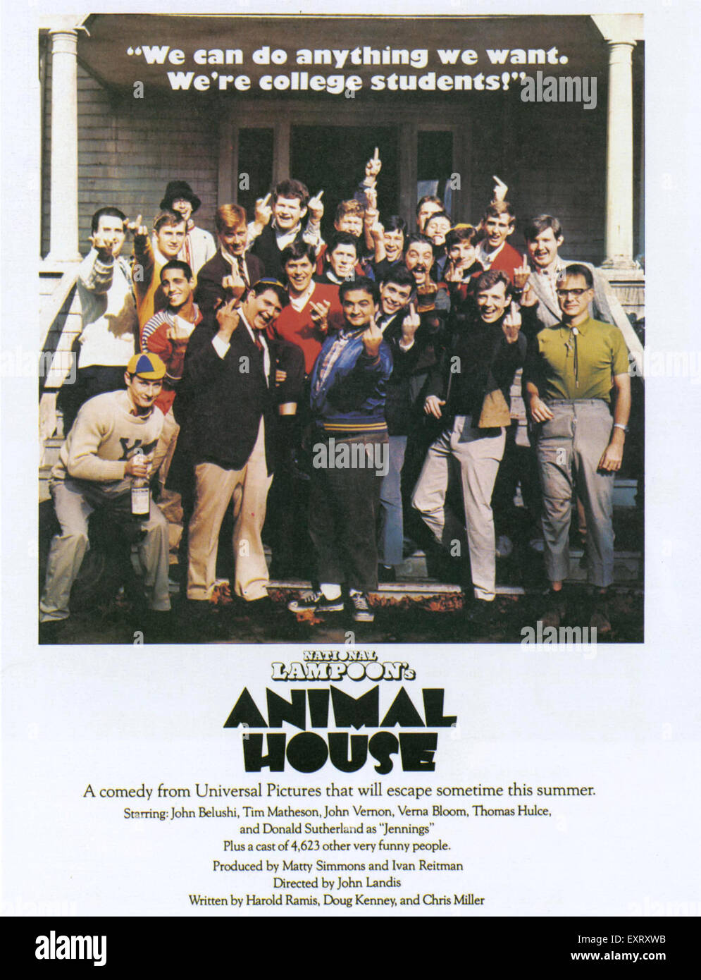 1970s USA National Lampoon's Animal House Film Poster Stock Photo