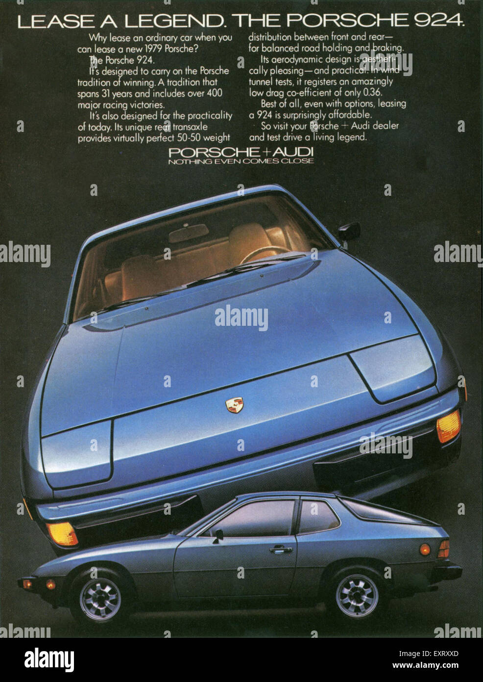 1970s USA Porsche/ Audi Magazine Advert Stock Photo