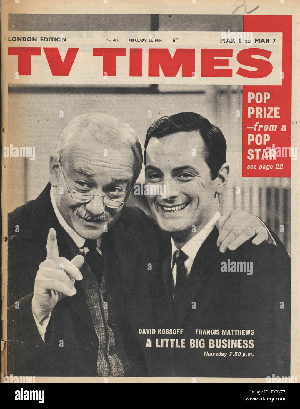 1960s UK TV Times Magazine Cover Stock Photo Alamy