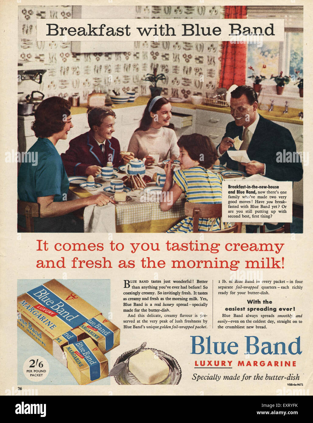 1950s UK Blue Band Magazine Advert Stock Photo