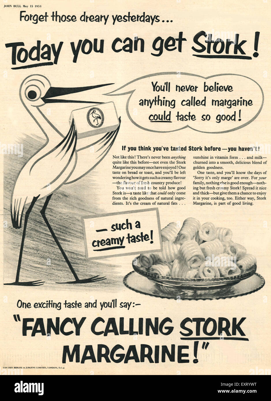 Image result for Stork margarine 1950's adverts