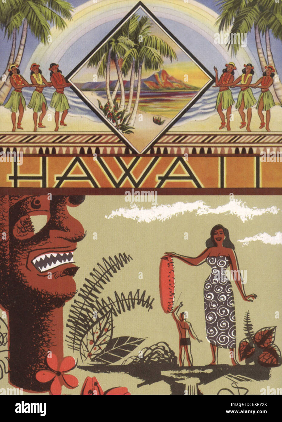 1930s USA Hawaii Postcard Stock Photo Alamy