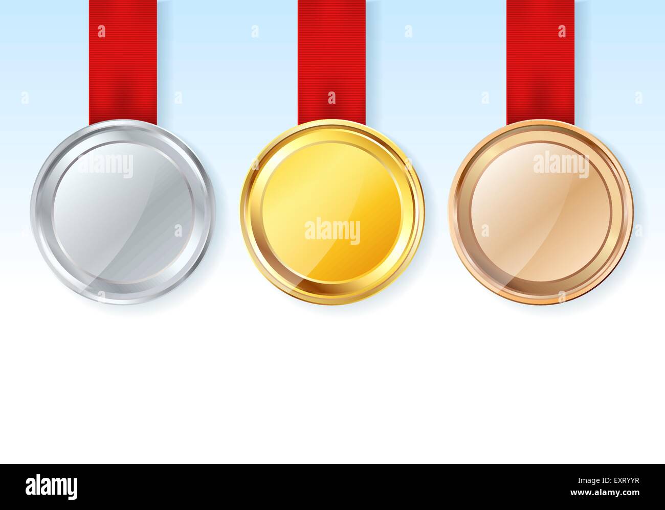 set of medals with red ribbons and stars Stock Vector Image & Art - Alamy