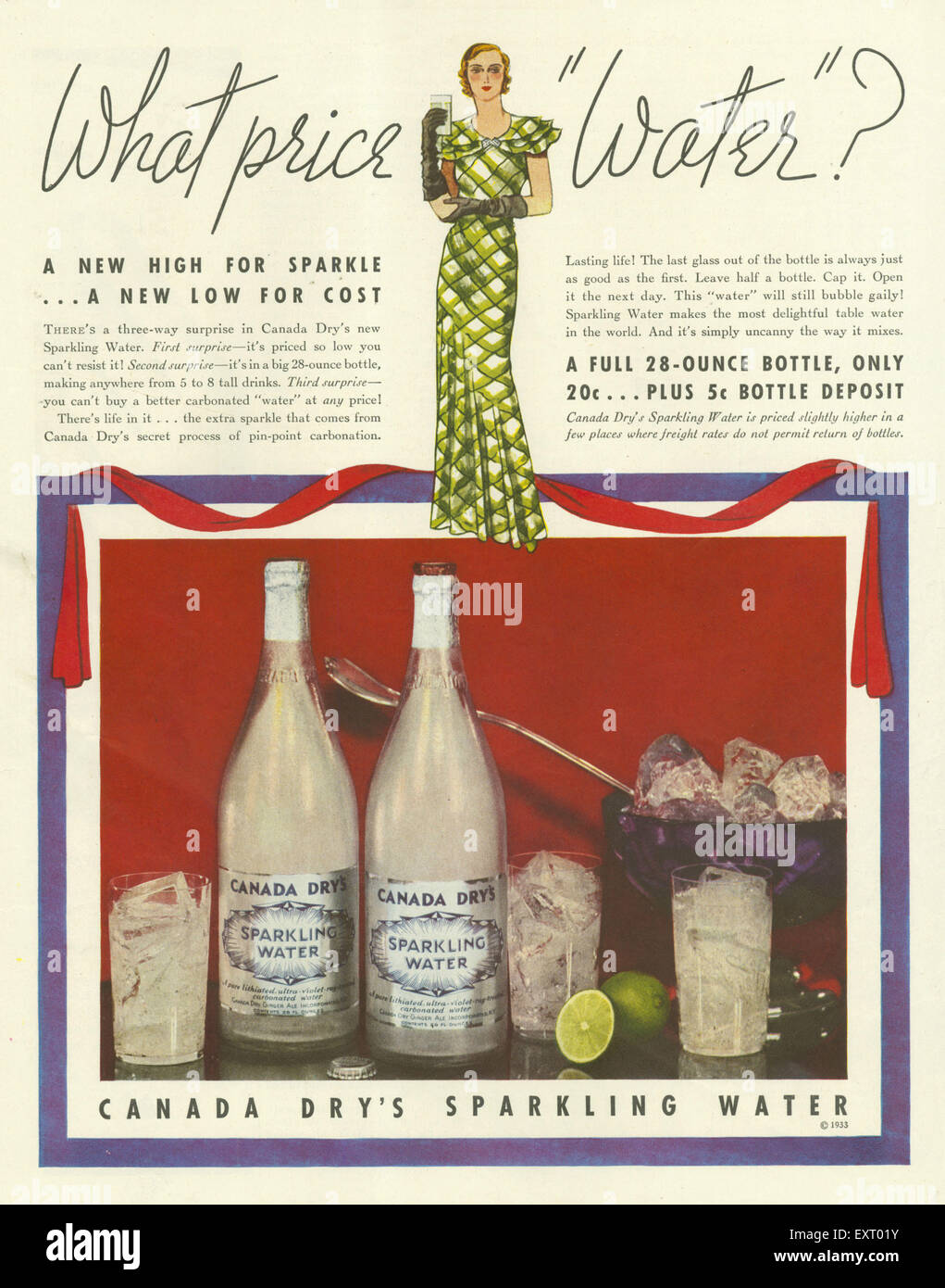 1930s USA Canada Dry Magazine Advert Stock Photo