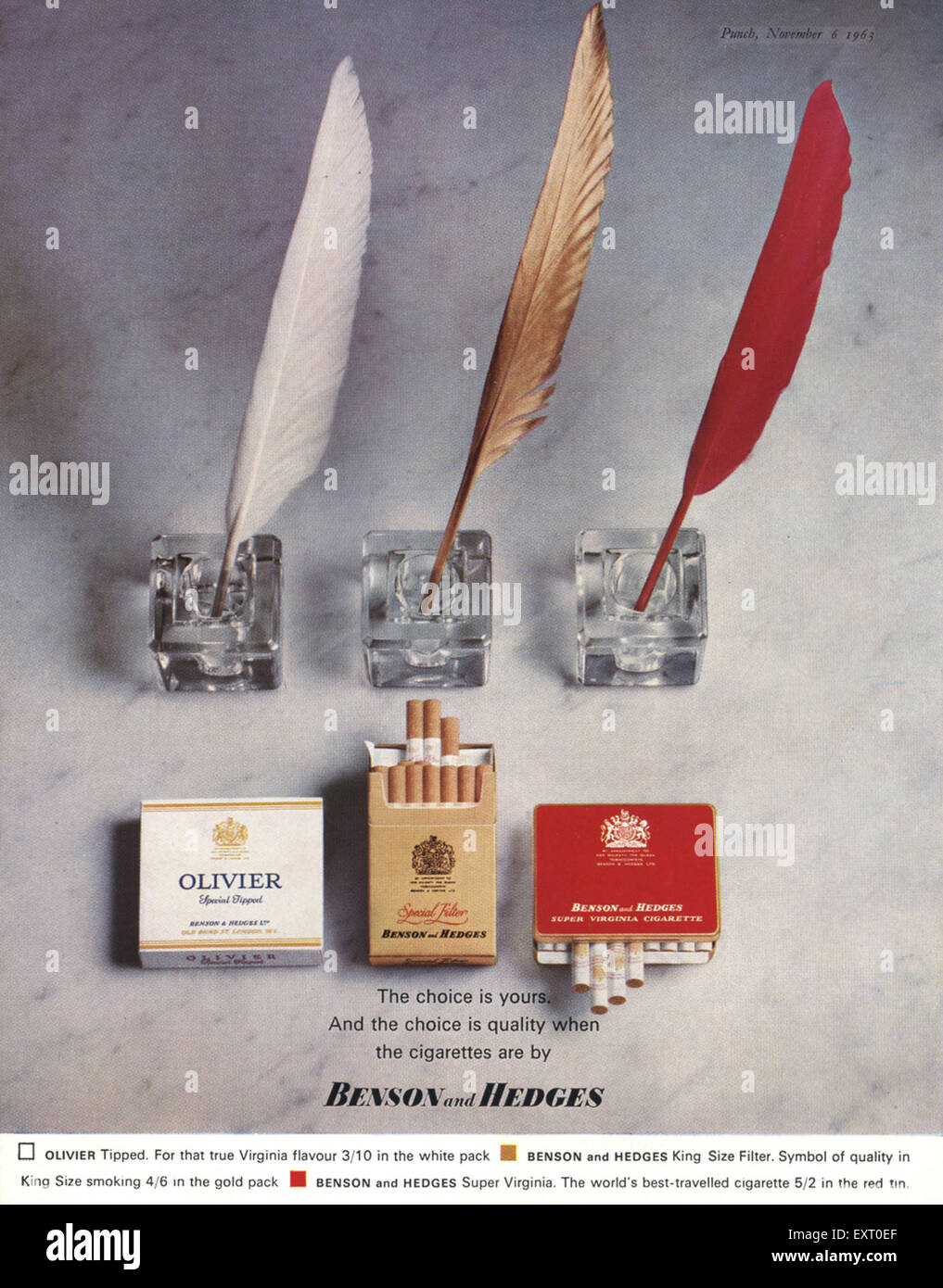 1960s UK Benson and Hedges Magazine Advert Stock Photo Alamy