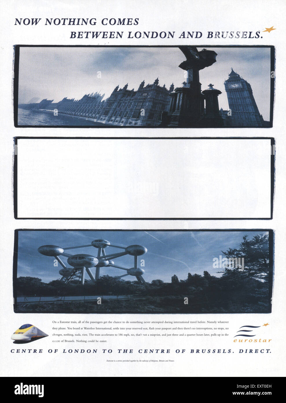 1990s UK Eurostar Magazine Advert Stock Photo