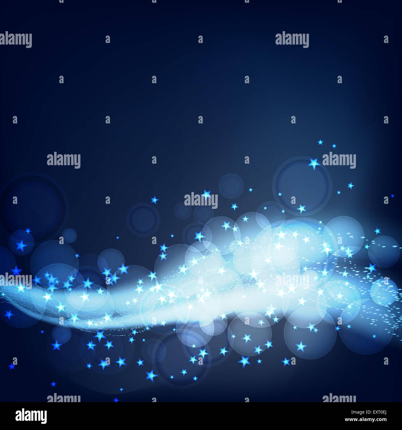 abstract blue background with flying stars. vector Stock Vector