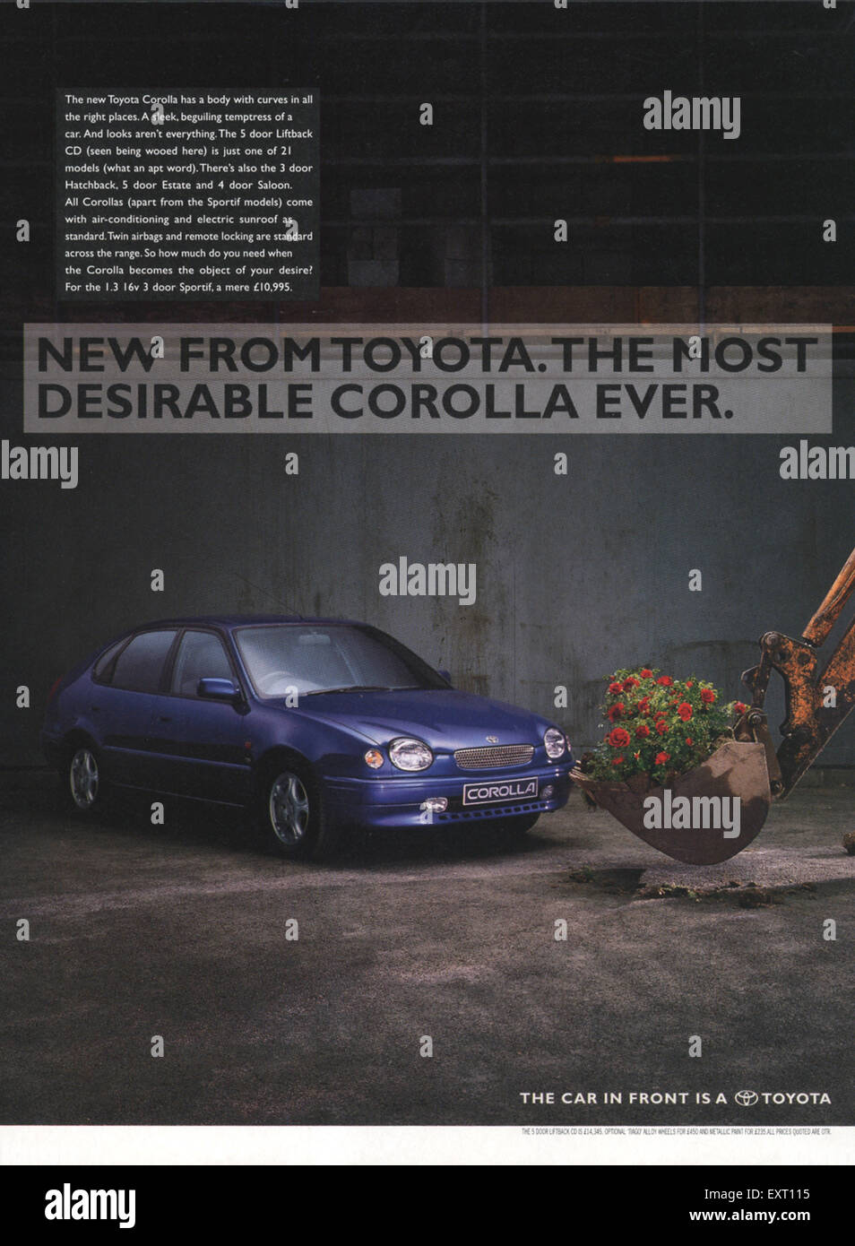 1990s UK Toyota Corolla Magazine Advert Stock Photo - Alamy