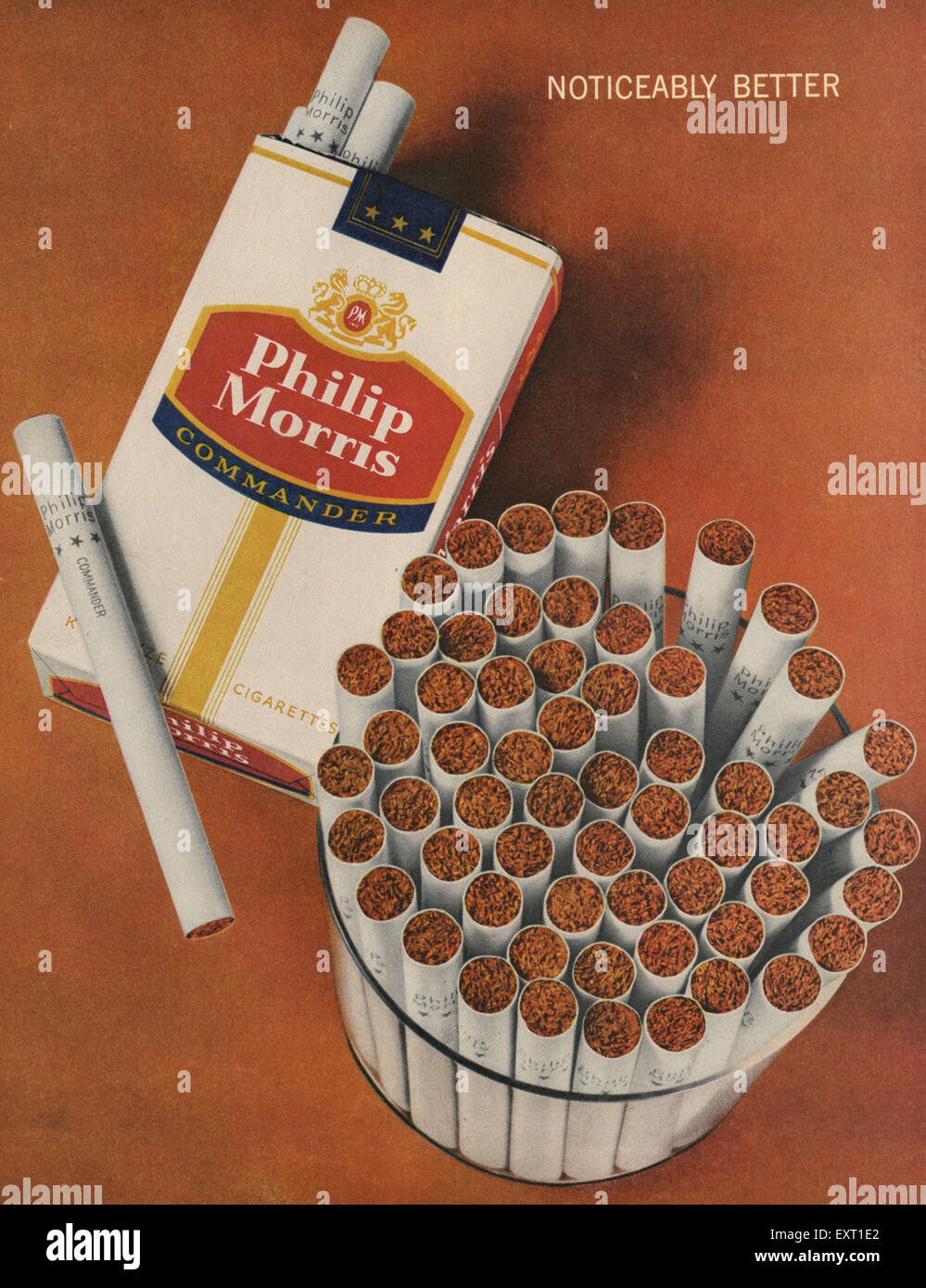 1950s USA Philip Morris Magazine Advert Stock Photo