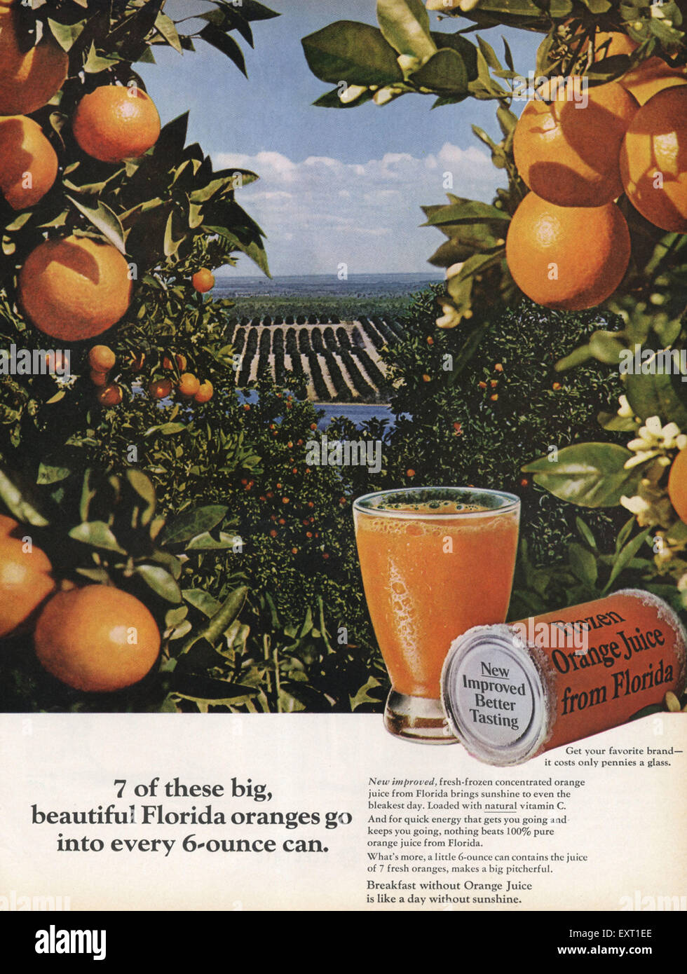 1960s USA Florida Orange Juice Magazine Advert Stock Photo Alamy