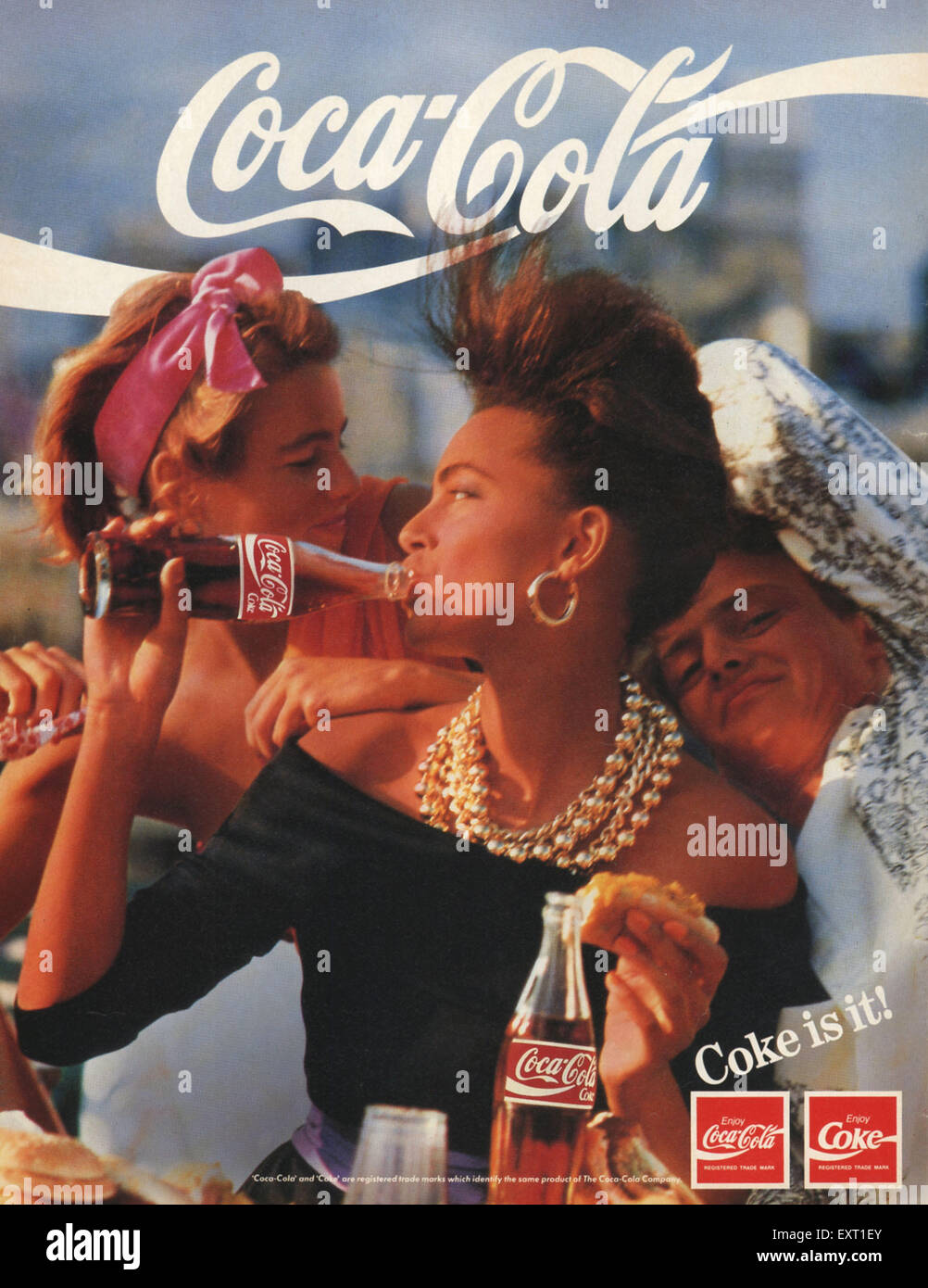 1980s UK Coca Cola Magazine Advert Stock Photo Alamy