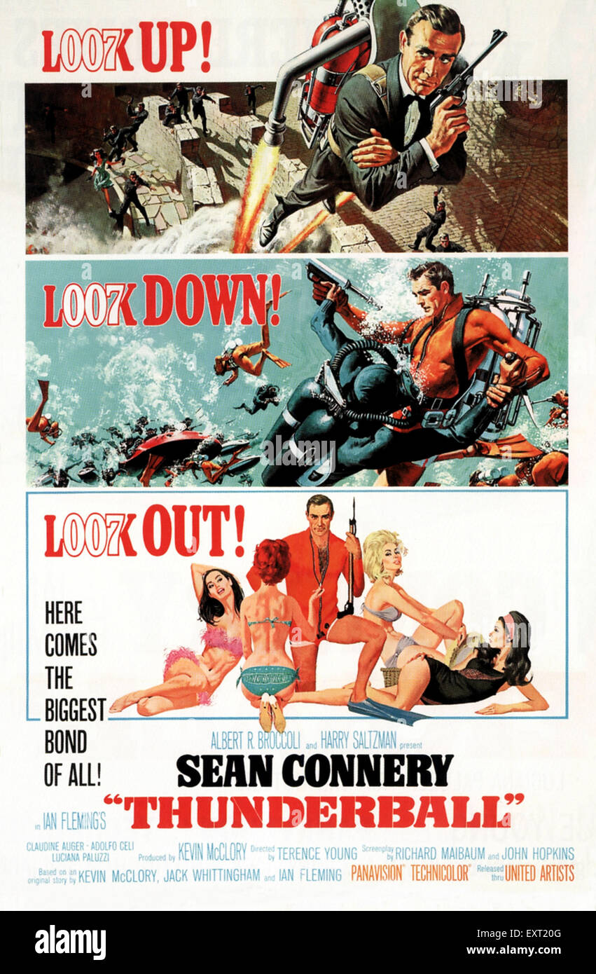 1960s USA James Bond Thunderball Film Poster Stock Photo