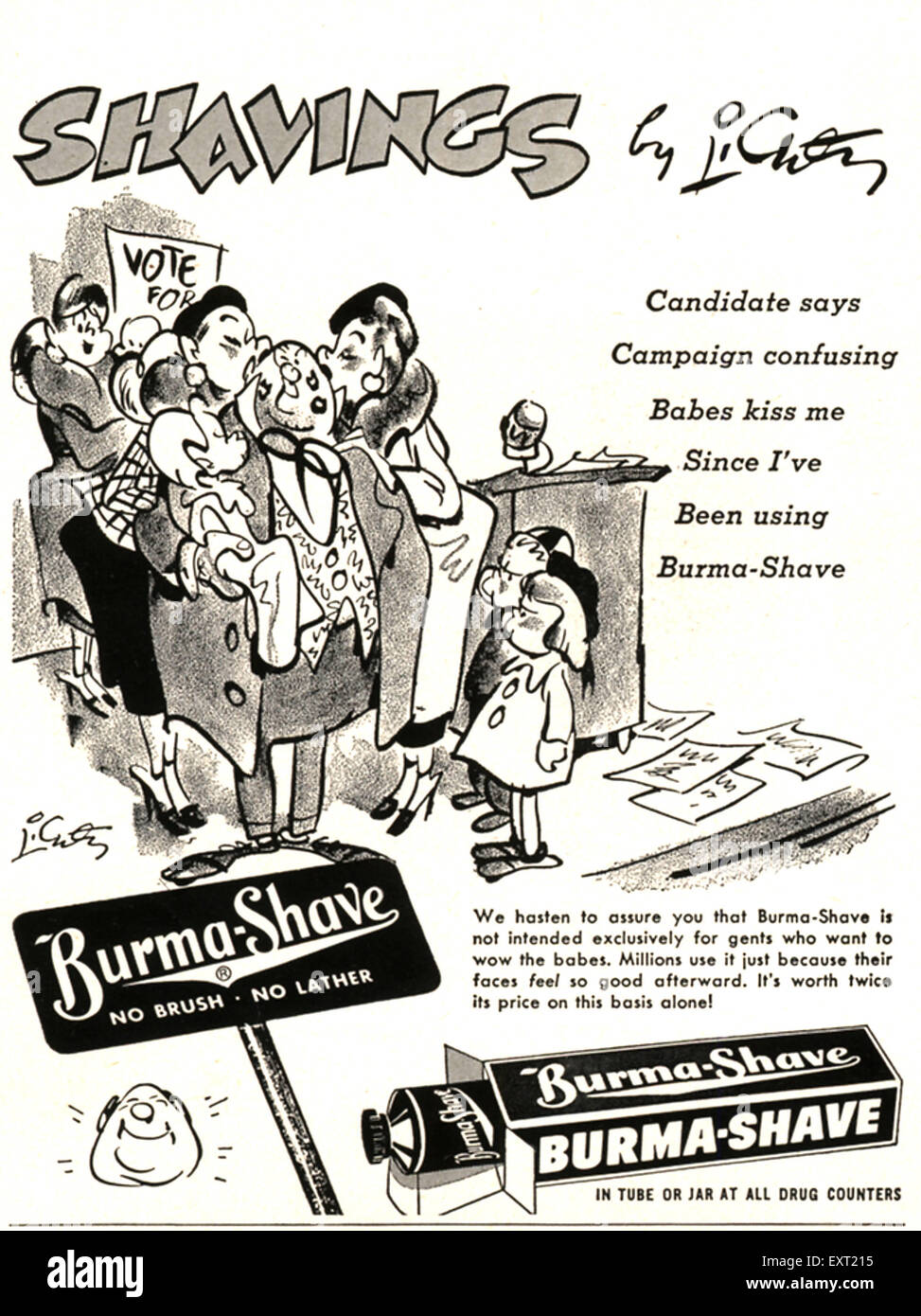 1950s UK Burma Shave Magazine Advert Stock Photo Alamy
