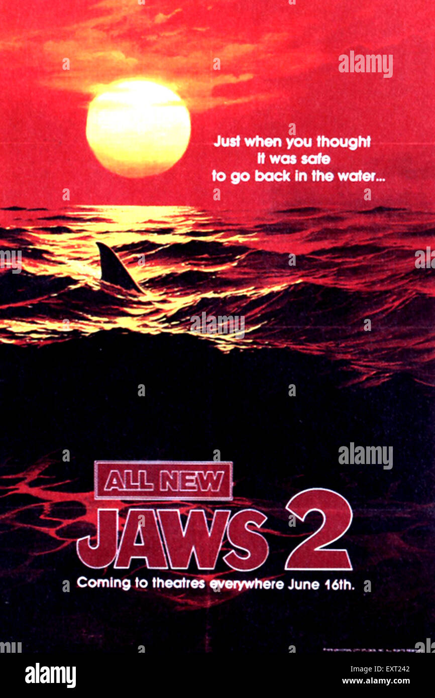 1970s USA Jaws 2 Film Poster Stock Photo
