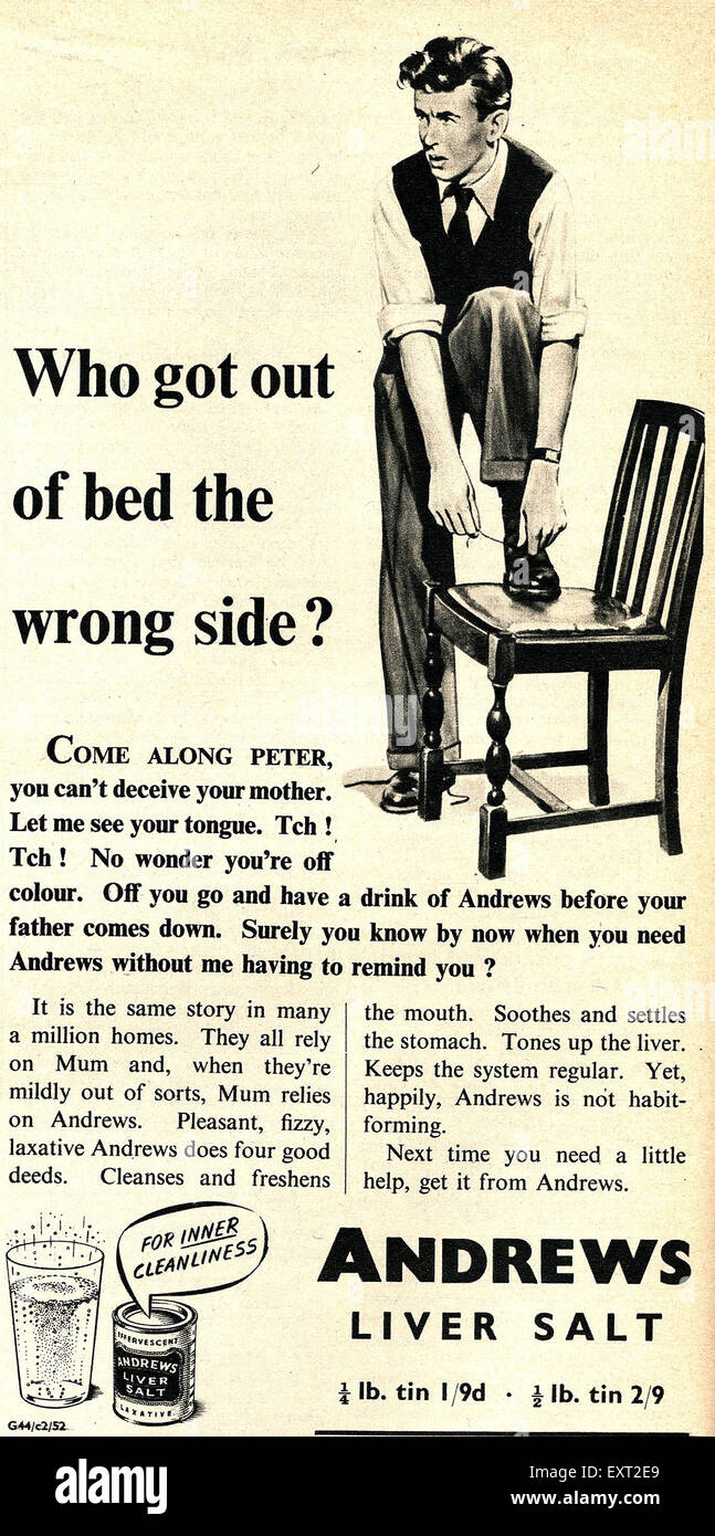 1950s UK Andrews Magazine Advert Stock Photo