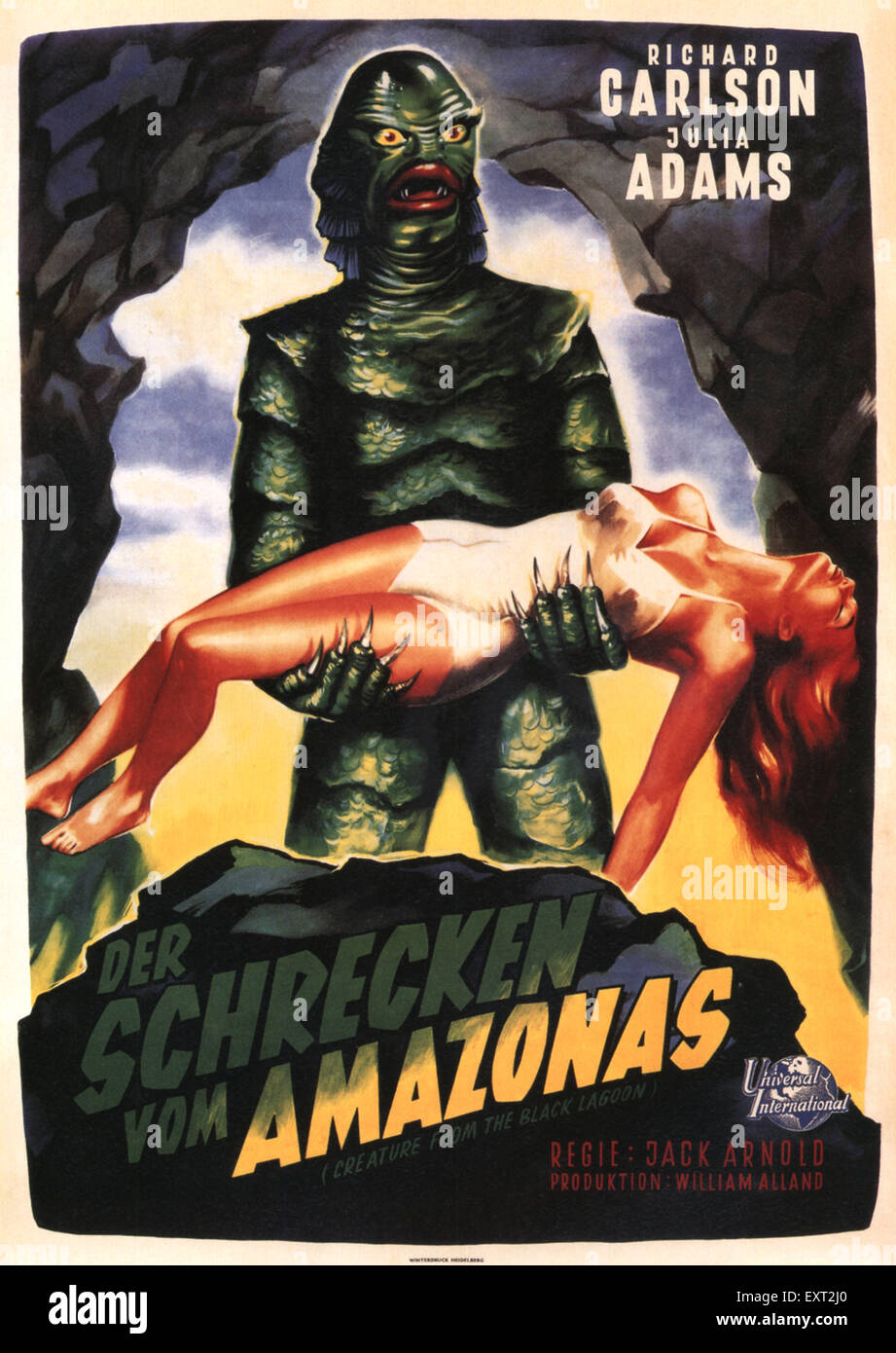 1950s Germany Creature From The Black Lagoon Film Poster Stock Photo