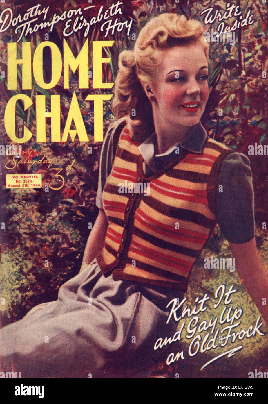 1940s Uk Home Chat Magazine Cover Stock Photo Alamy