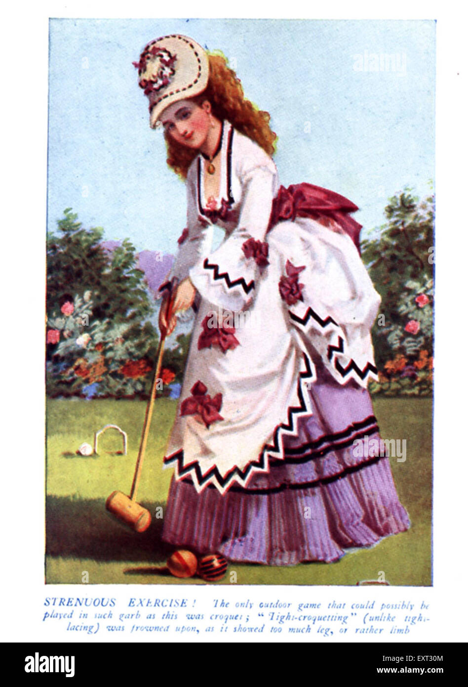 1860s UK Croquet Magazine Plate Stock Photo