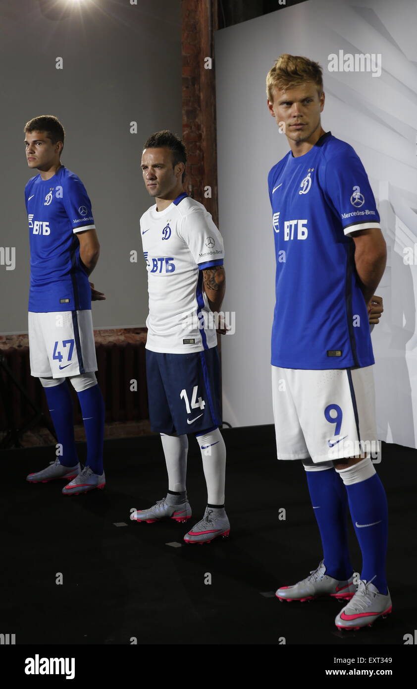 Moscow Russia 16th July 2015 Dynamo Moscow Players Roman Zobnin Stock Photo Alamy