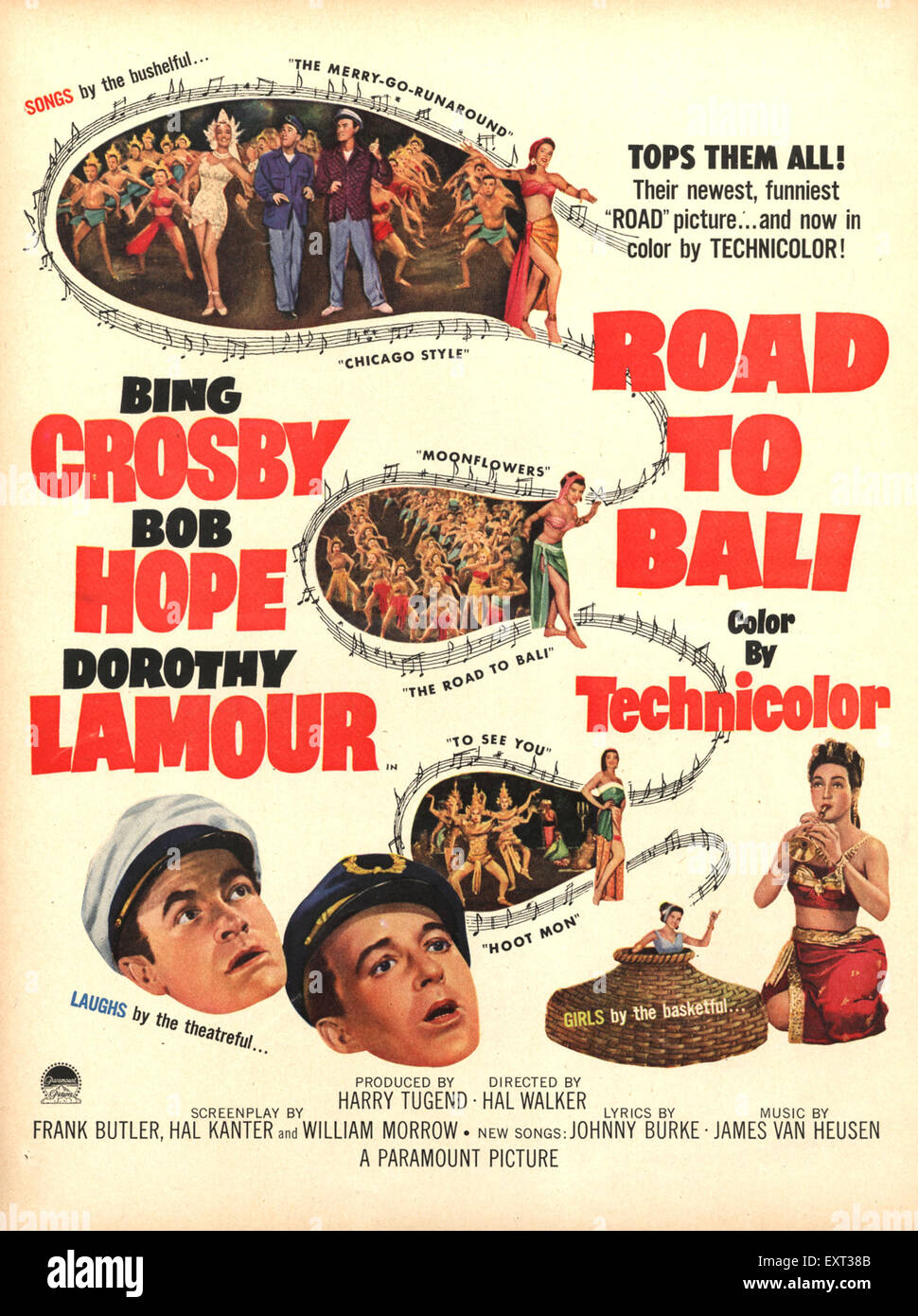 1950s USA Road to Bali Film Poster Stock Photo