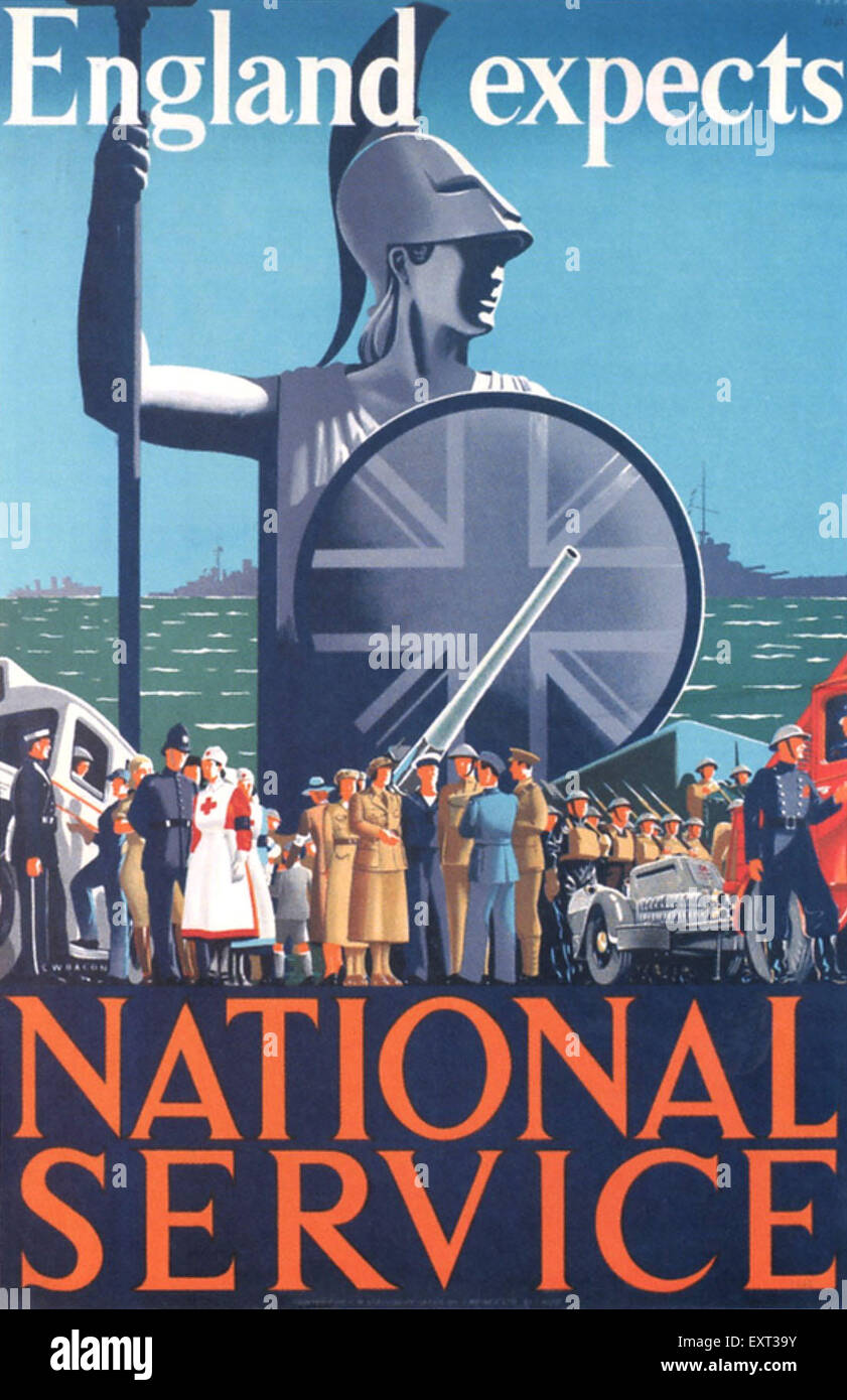 1930s UK National Service Poster Stock Photo