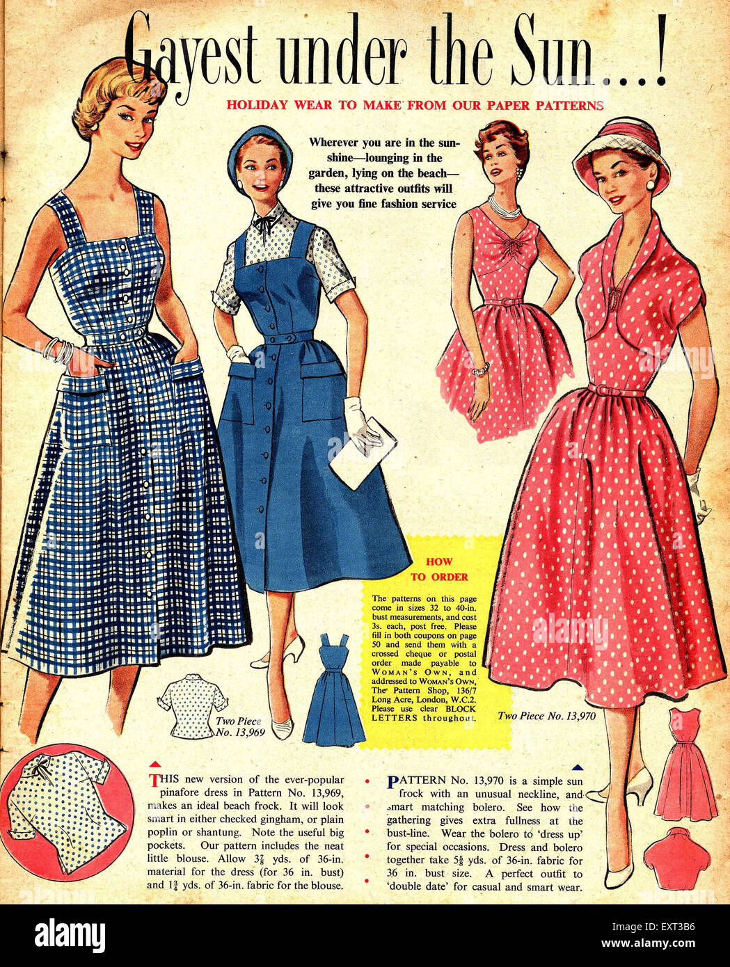 why not I listen to music Nebu 1950s UK Dress Patterns Magazine Plate Stock Photo - Alamy