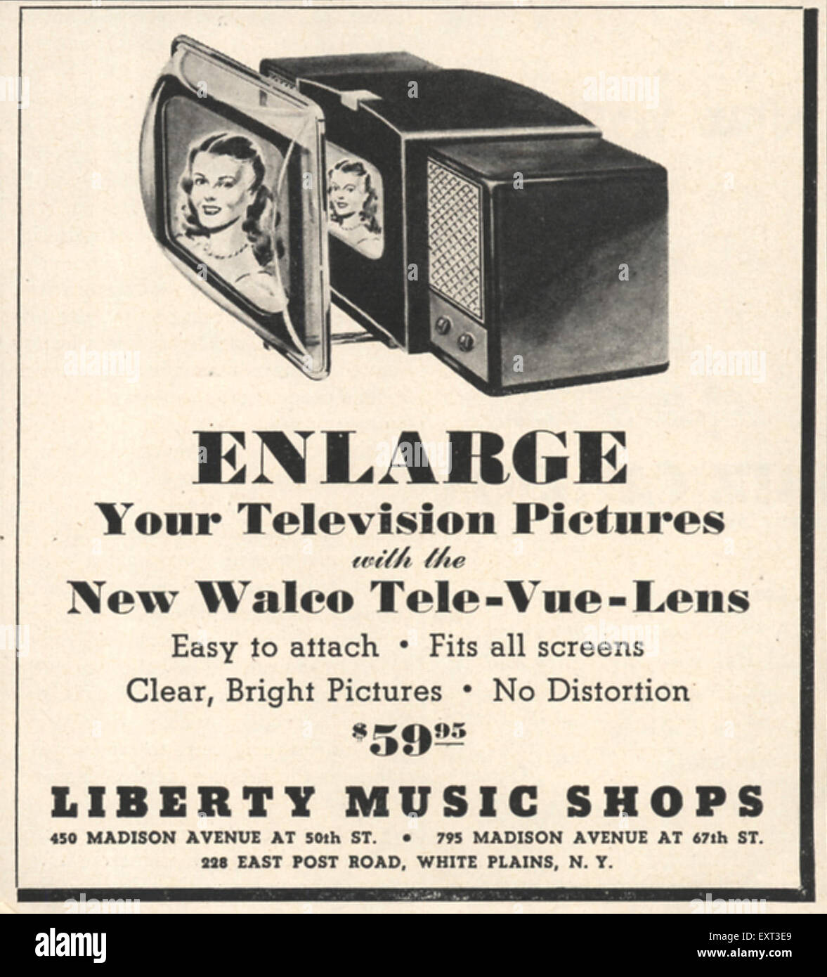 1940s USA Liberty Music Shops Magazine Advert Stock Photo