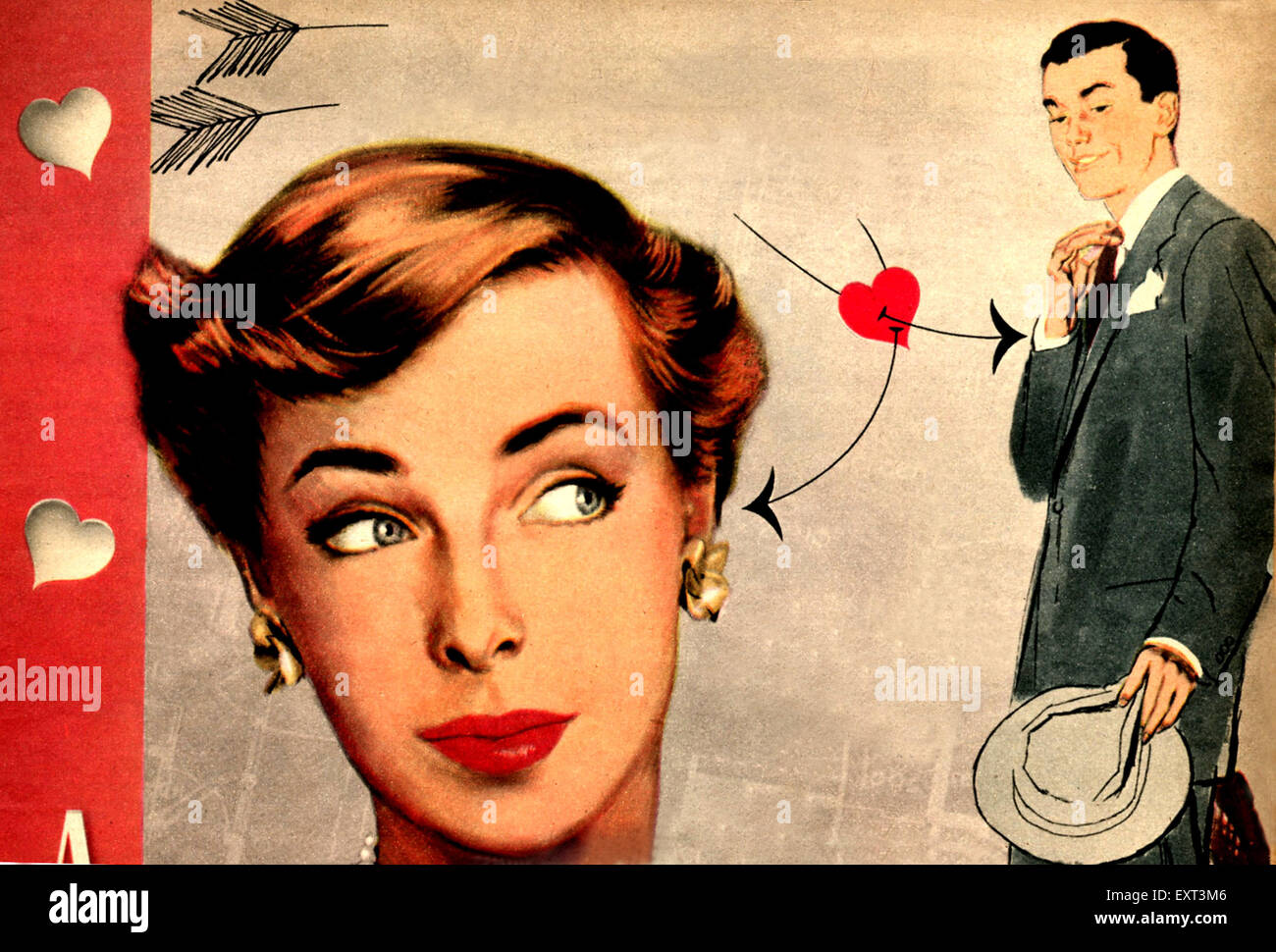 1950s uk romantic thoughts magazine plate stock photo alamy