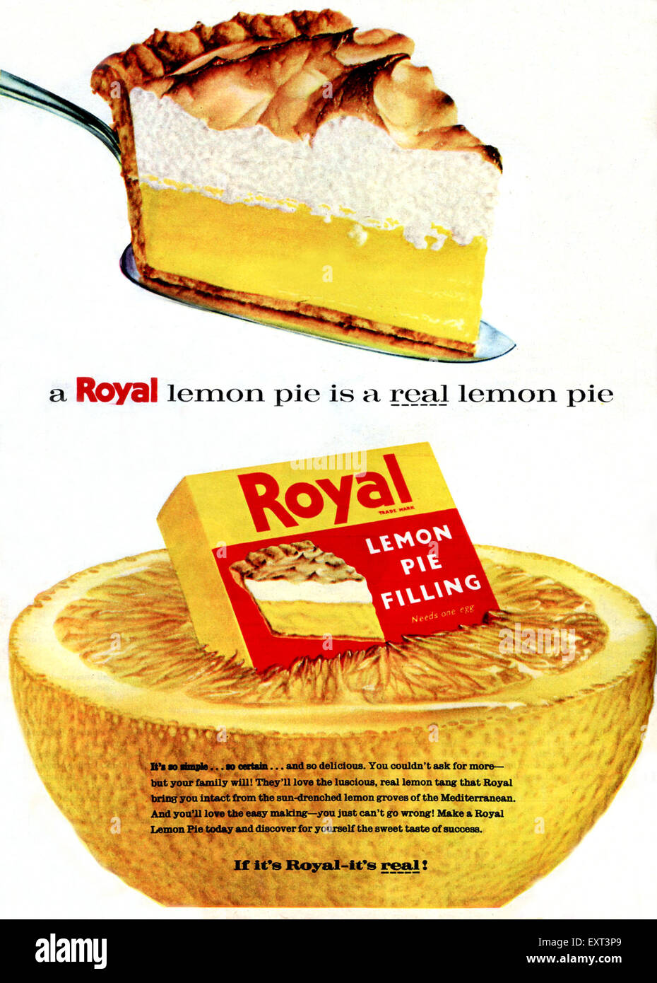 1960s UK Royal Lemon Magazine Advert Stock Photo