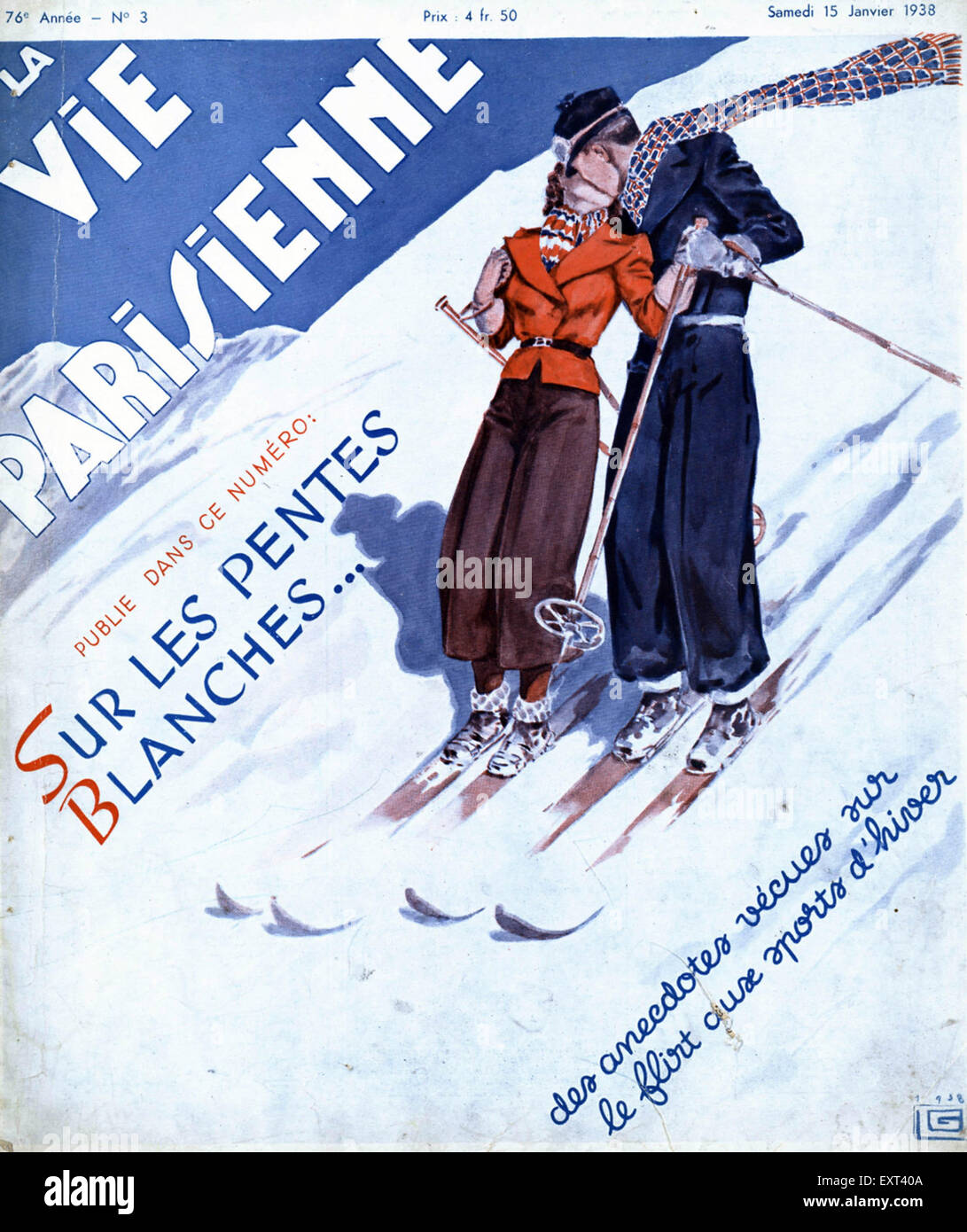1930s France La Vie Parisienne Magazine Cover Stock Photo