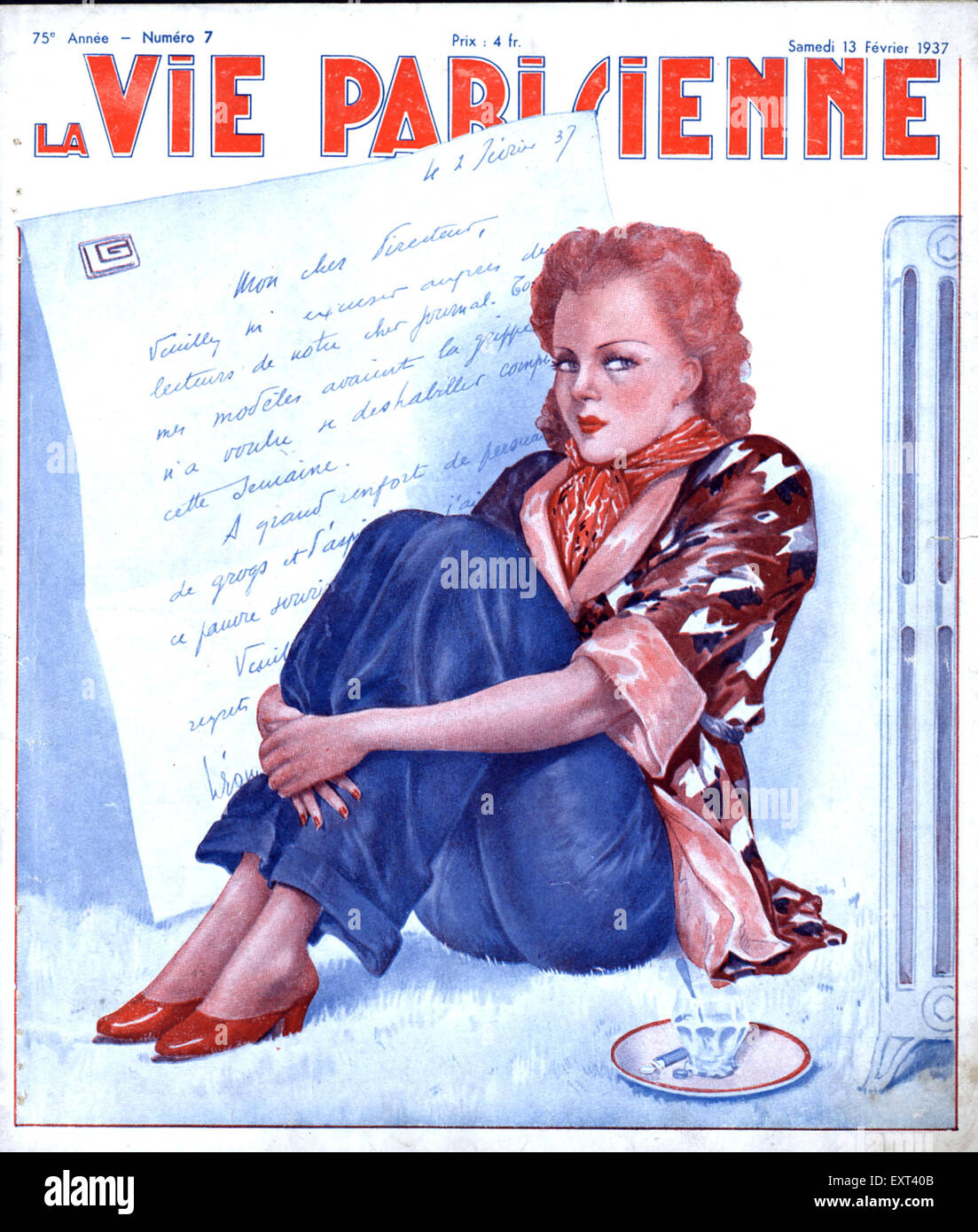 1930s France La Vie Parisienne Magazine Cover Stock Photo