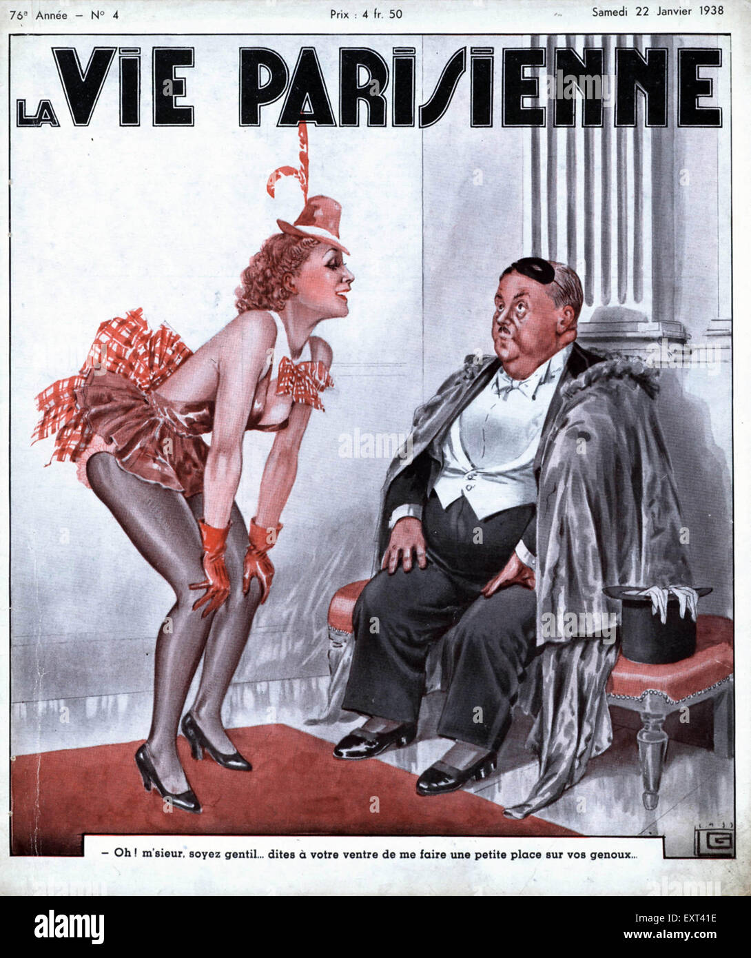 1930s France La Vie Parisienne Magazine Cover Stock Photo
