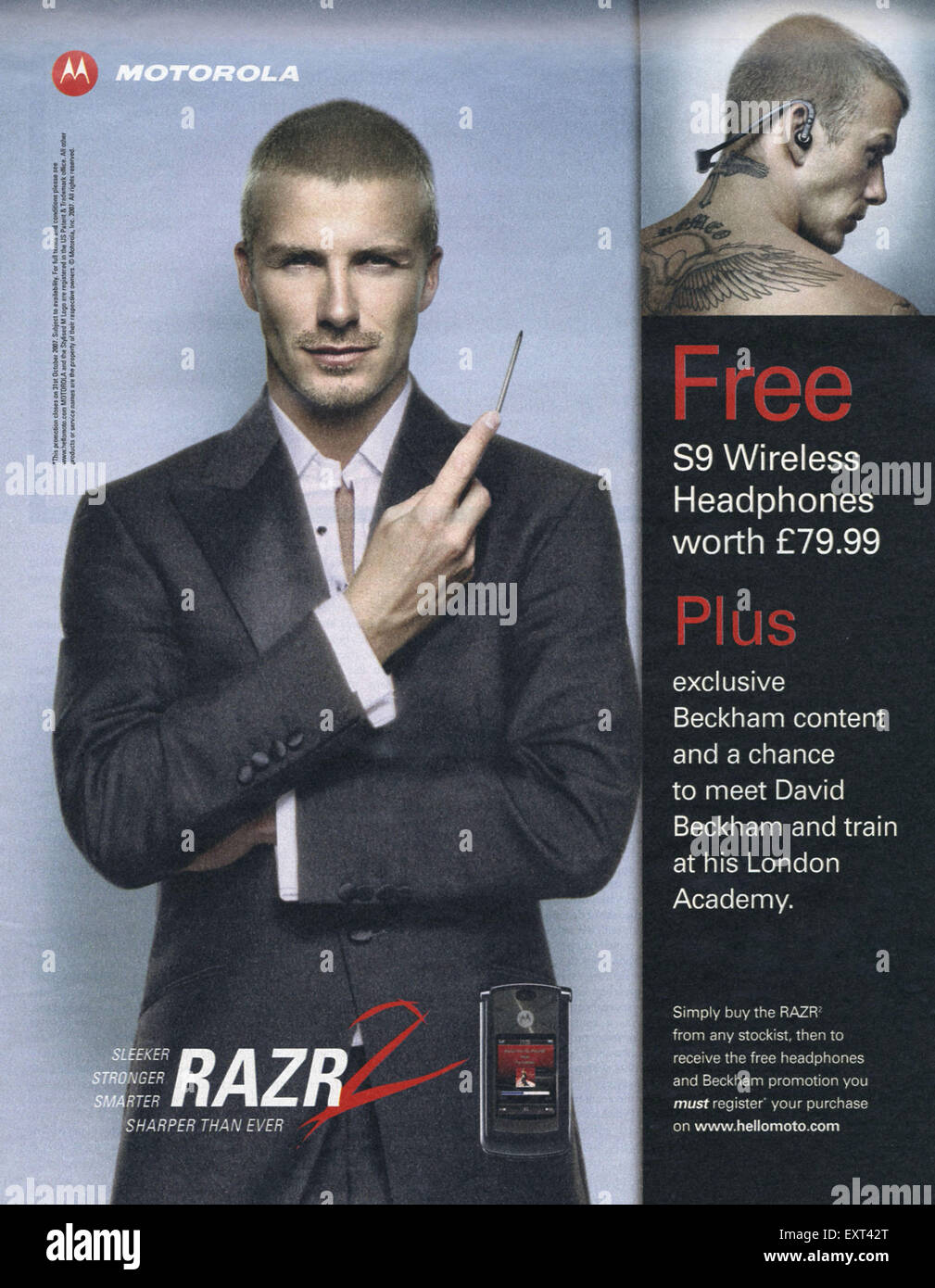 2000s UK Motorola Razr Magazine Advert Stock Photo