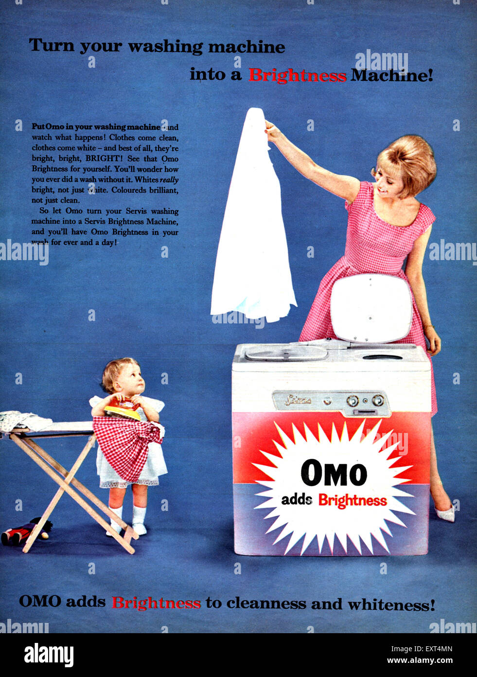 1950s UK Omo Washing Powder Magazine Advert Stock Photo