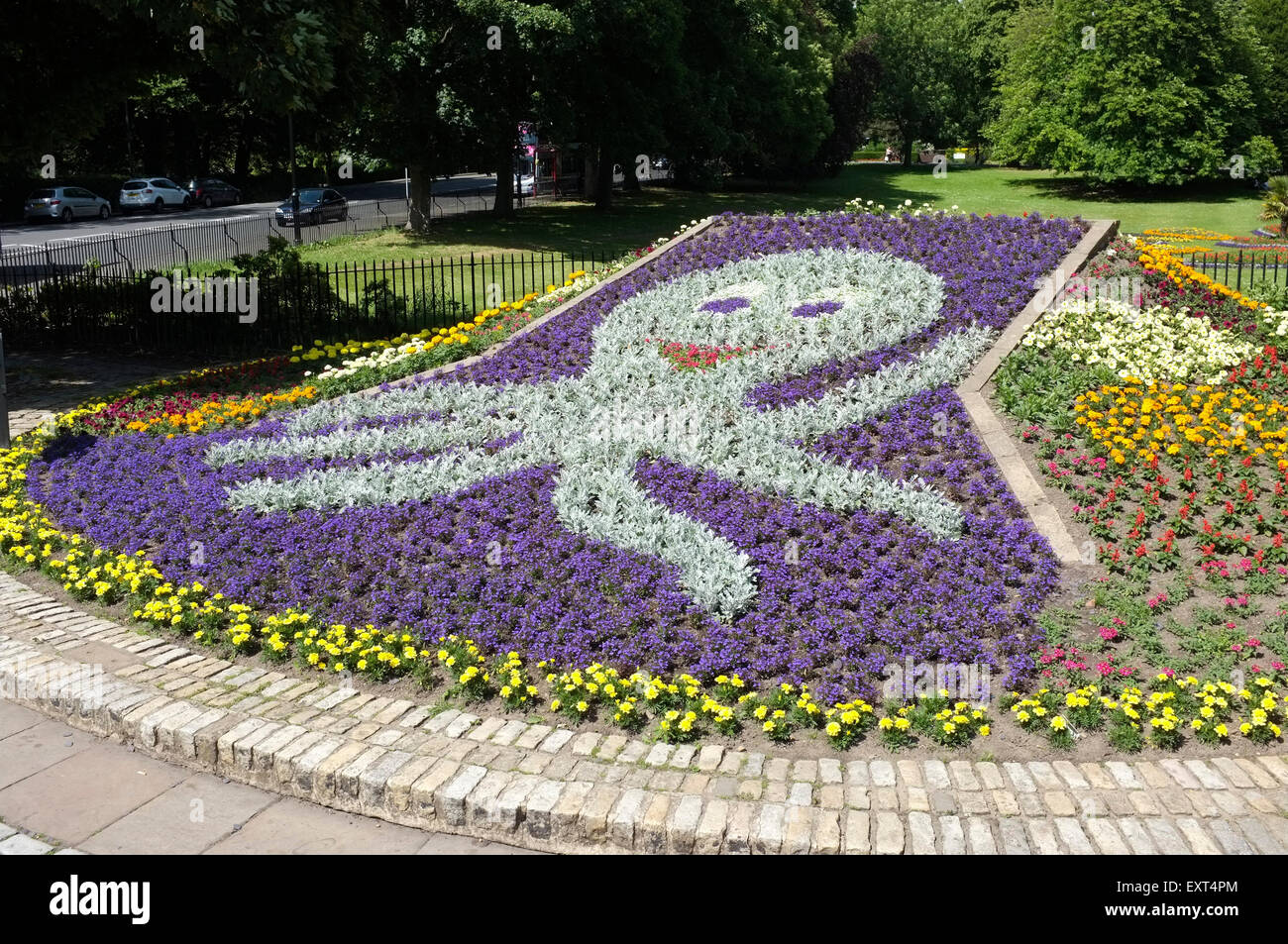 Octopus Bed of Flowers at Roundhay Park, Leeds, Yorkshire Stock Photo