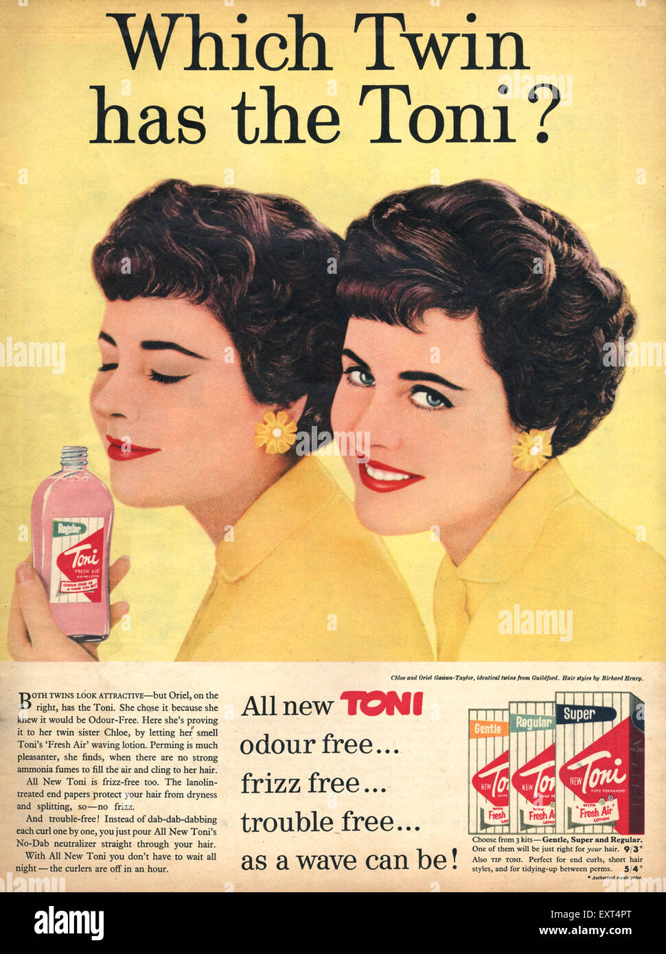 1950s Uk Toni Magazine Advert Stock Photo 85353152 Alamy