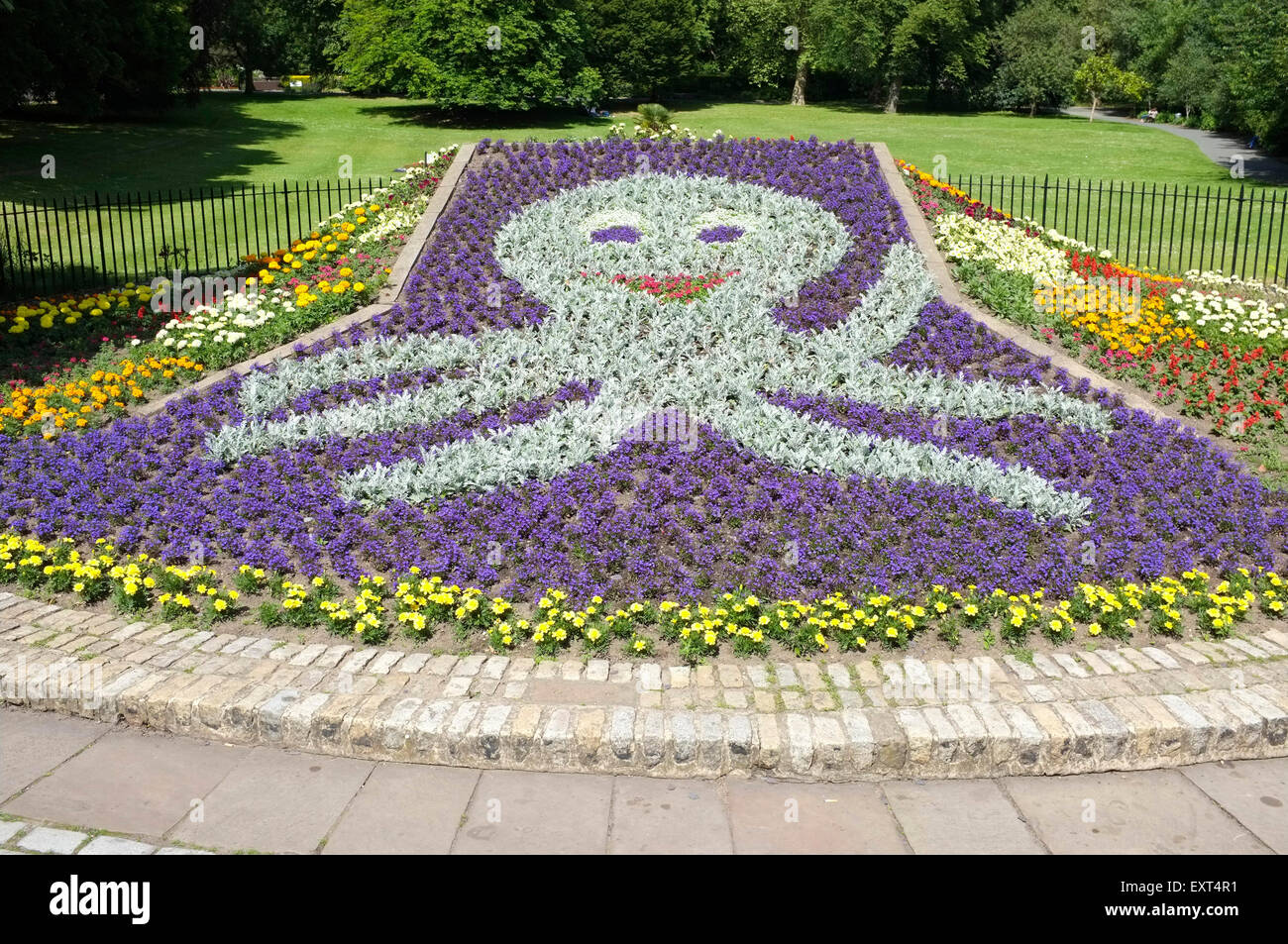 Octopus Bed of Flowers at Roundhay Park, Leeds, Yorkshire Stock Photo