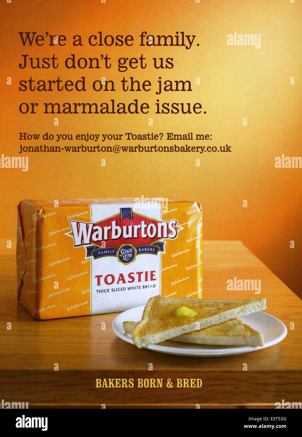 2000s UK Warburtons Magazine Advert Stock Photo Alamy