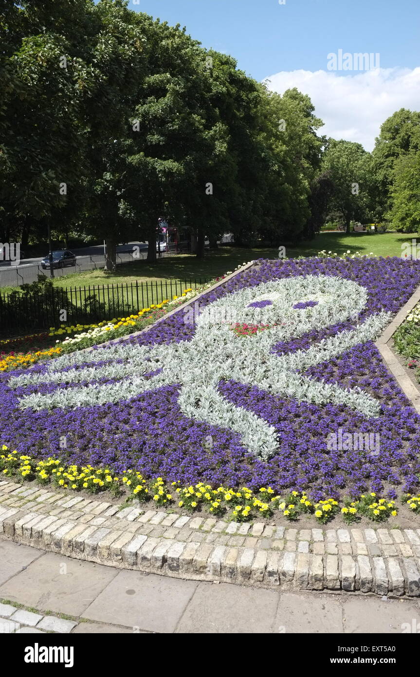 Octopus Bed of Flowers at Roundhay Park, Leeds, Yorkshire Stock Photo