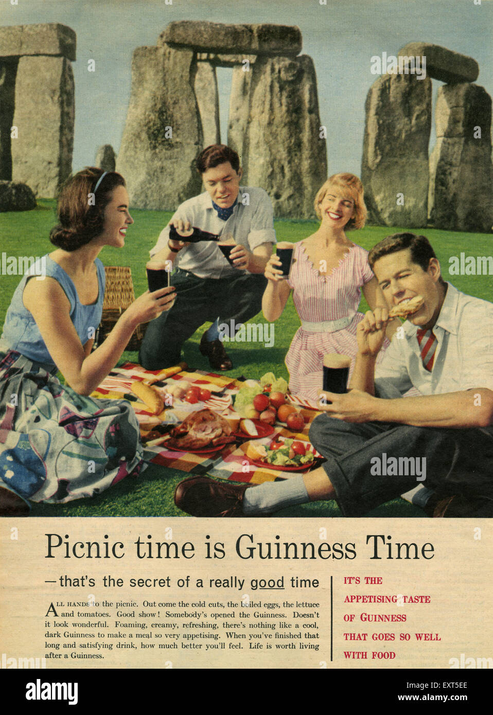 1950s UK Guinness Magazine Advert Stock Photo