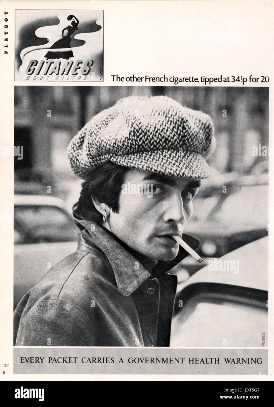 1970s UK Gitanes Magazine Advert Stock Photo