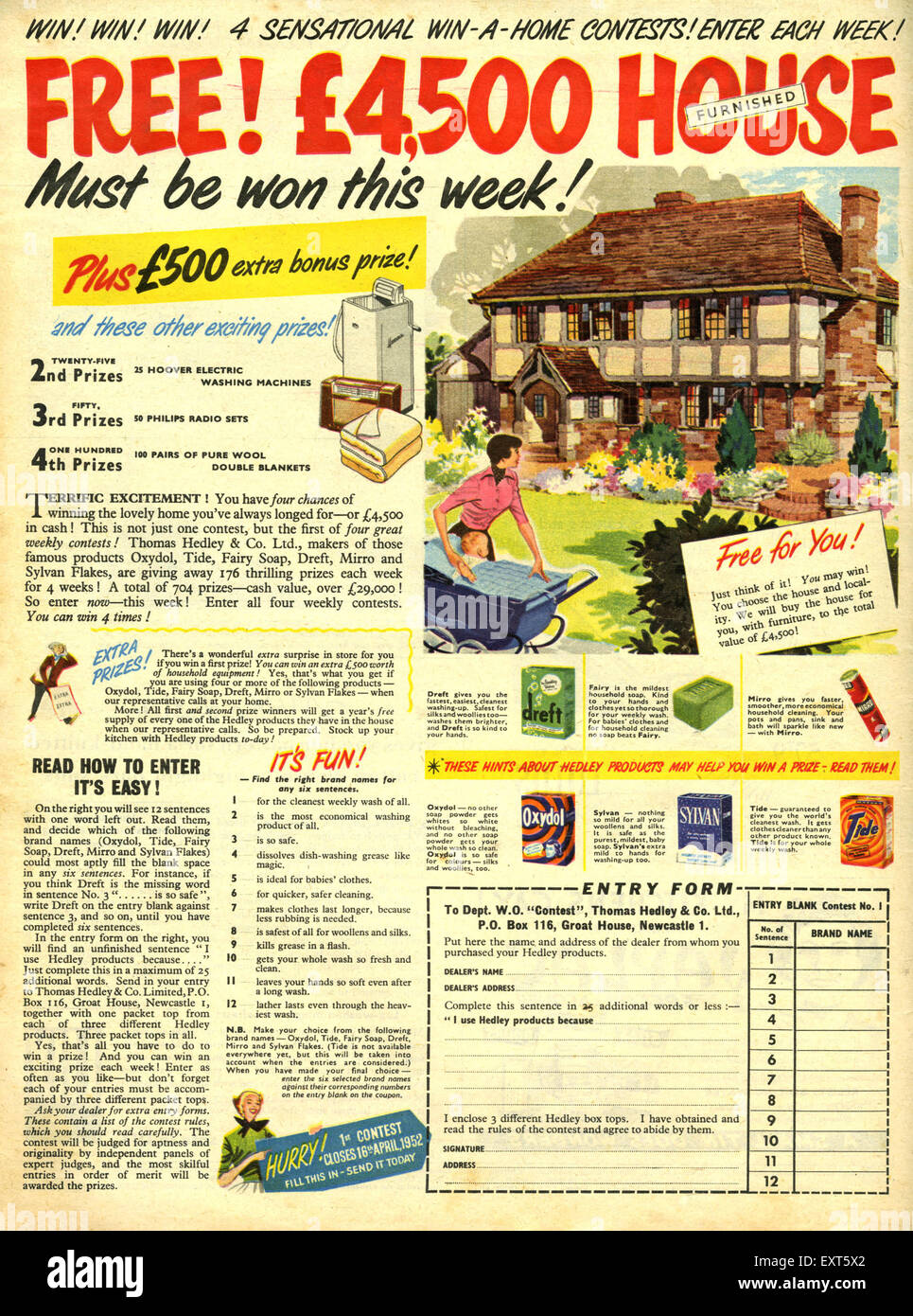 1950s UK New Homes Magazine Advert Stock Photo