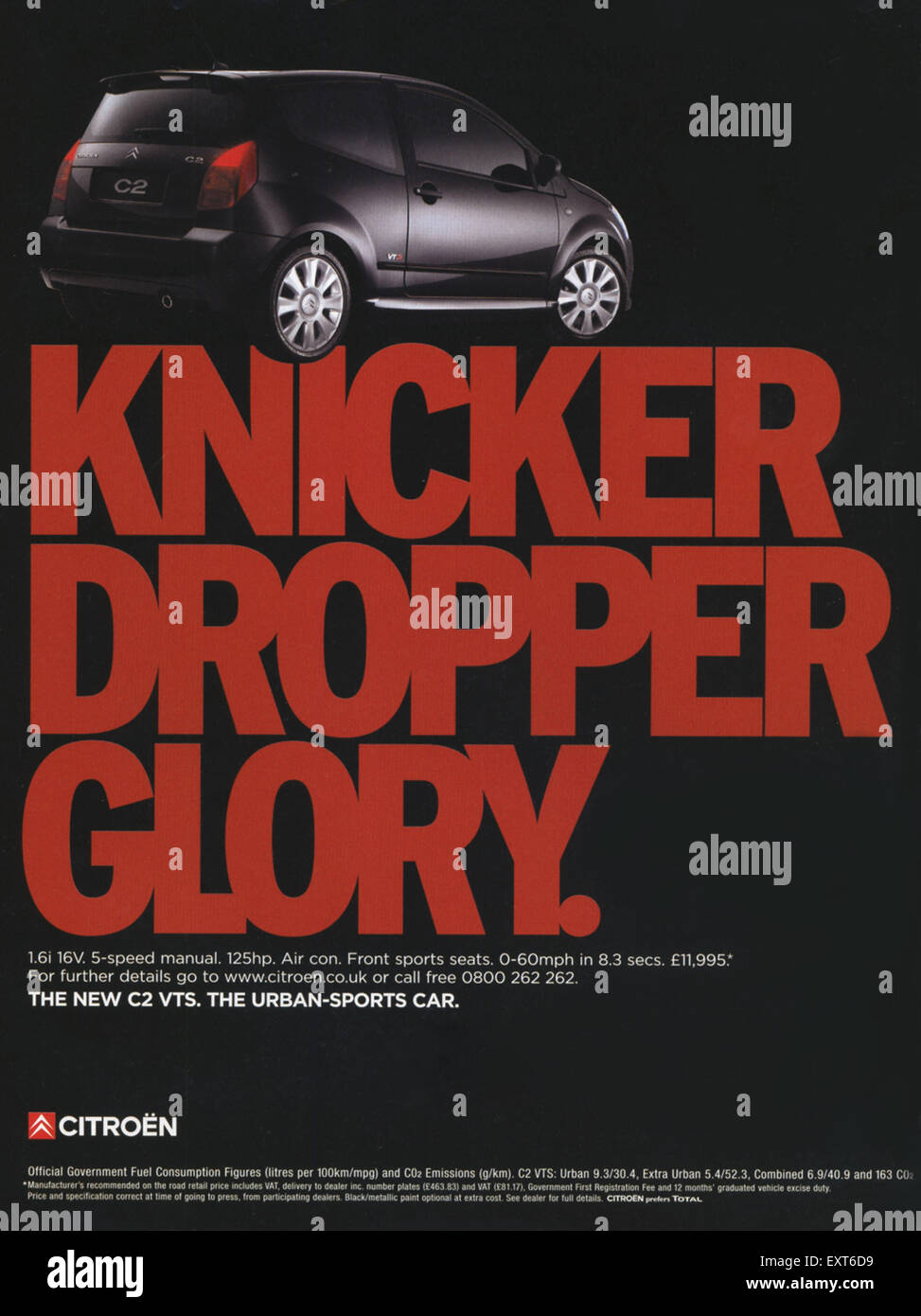 2000s UK Citroen C2 VTS Magazine Advert Stock Photo