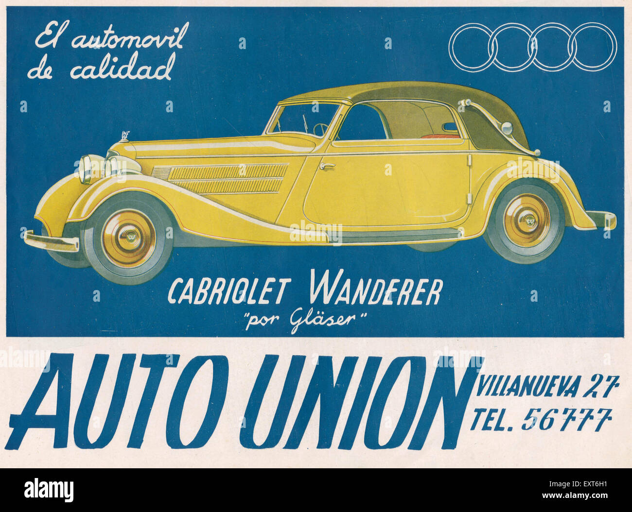 1930s USA Audi Magazine Advert Stock Photo