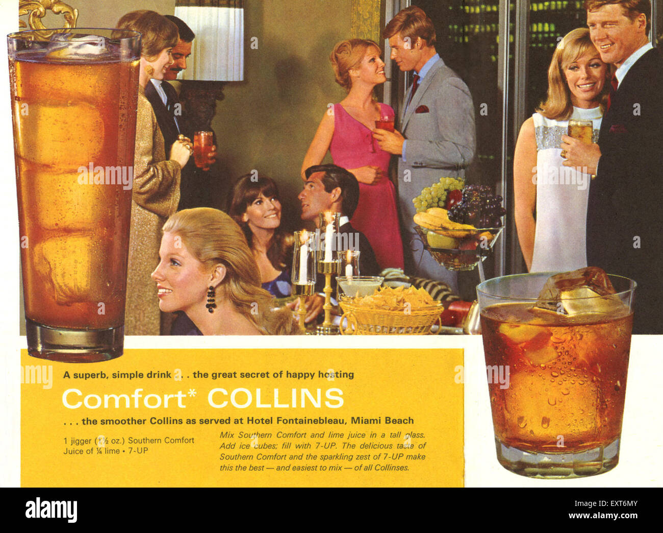 1960s Usa Southern Comfort Happy Hour Barguide Magazine Advert