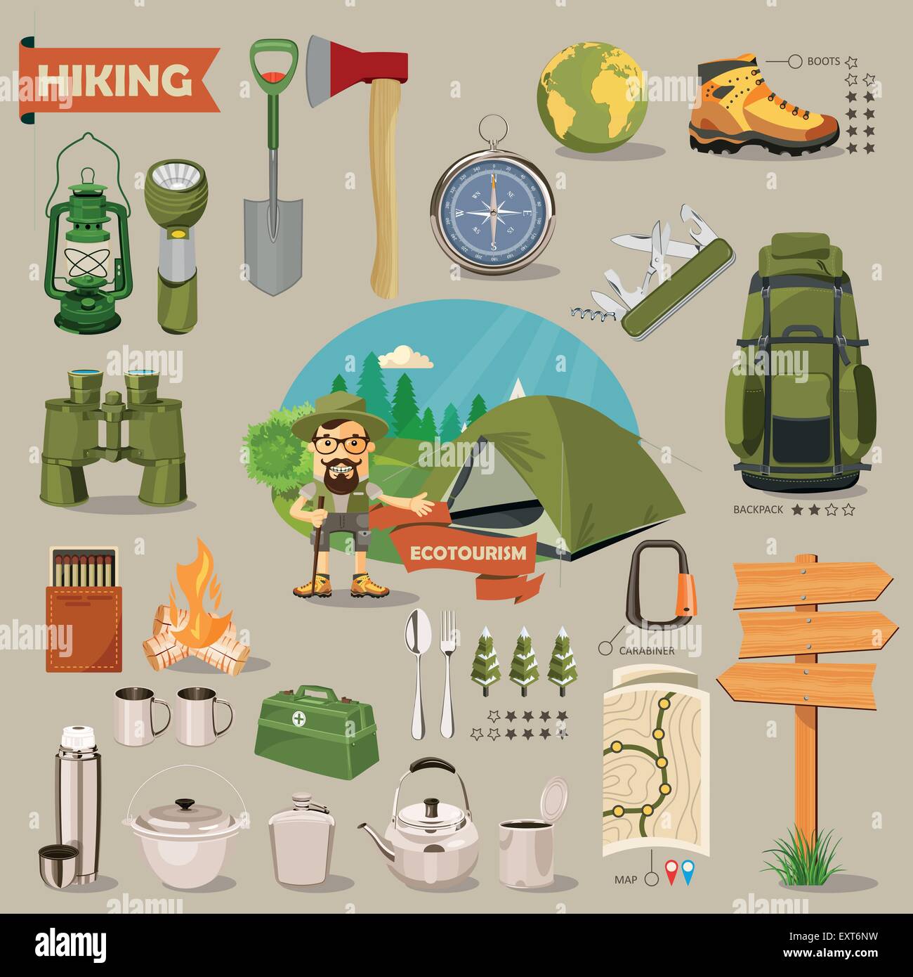 equipments used in hiking