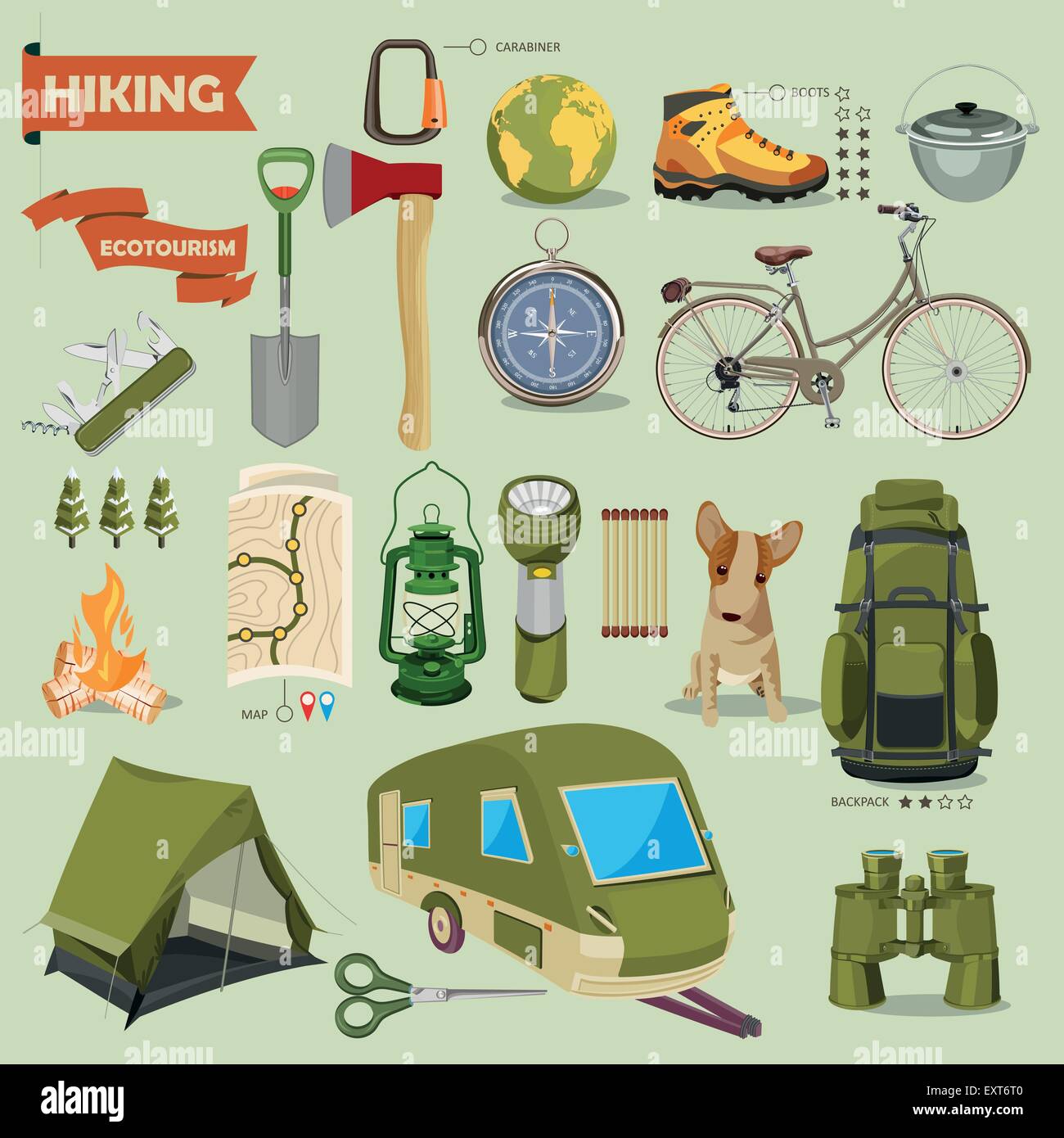 equipments used in hiking