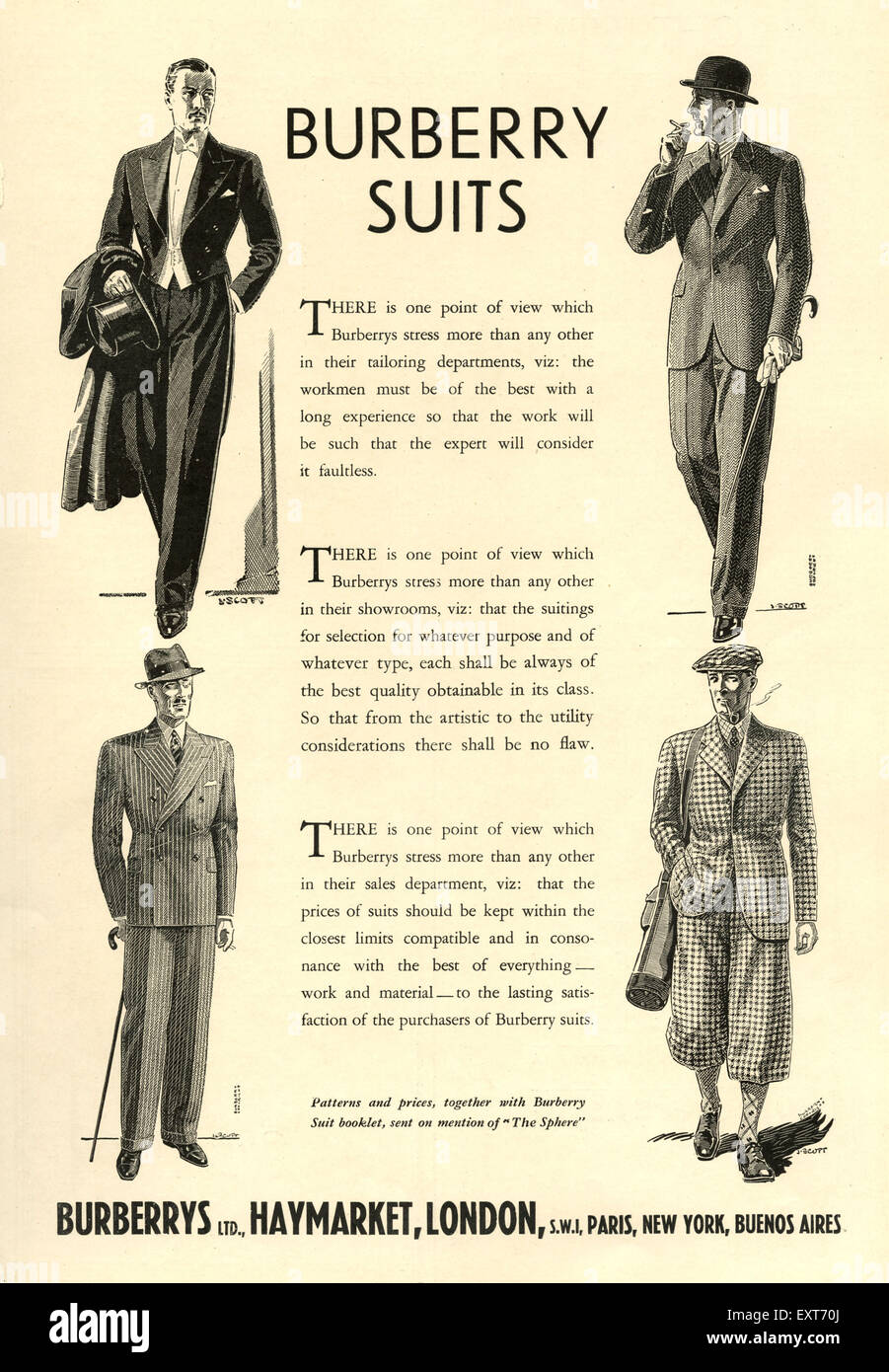 1930s UK Burberry Magazine Advert Stock Photo Alamy